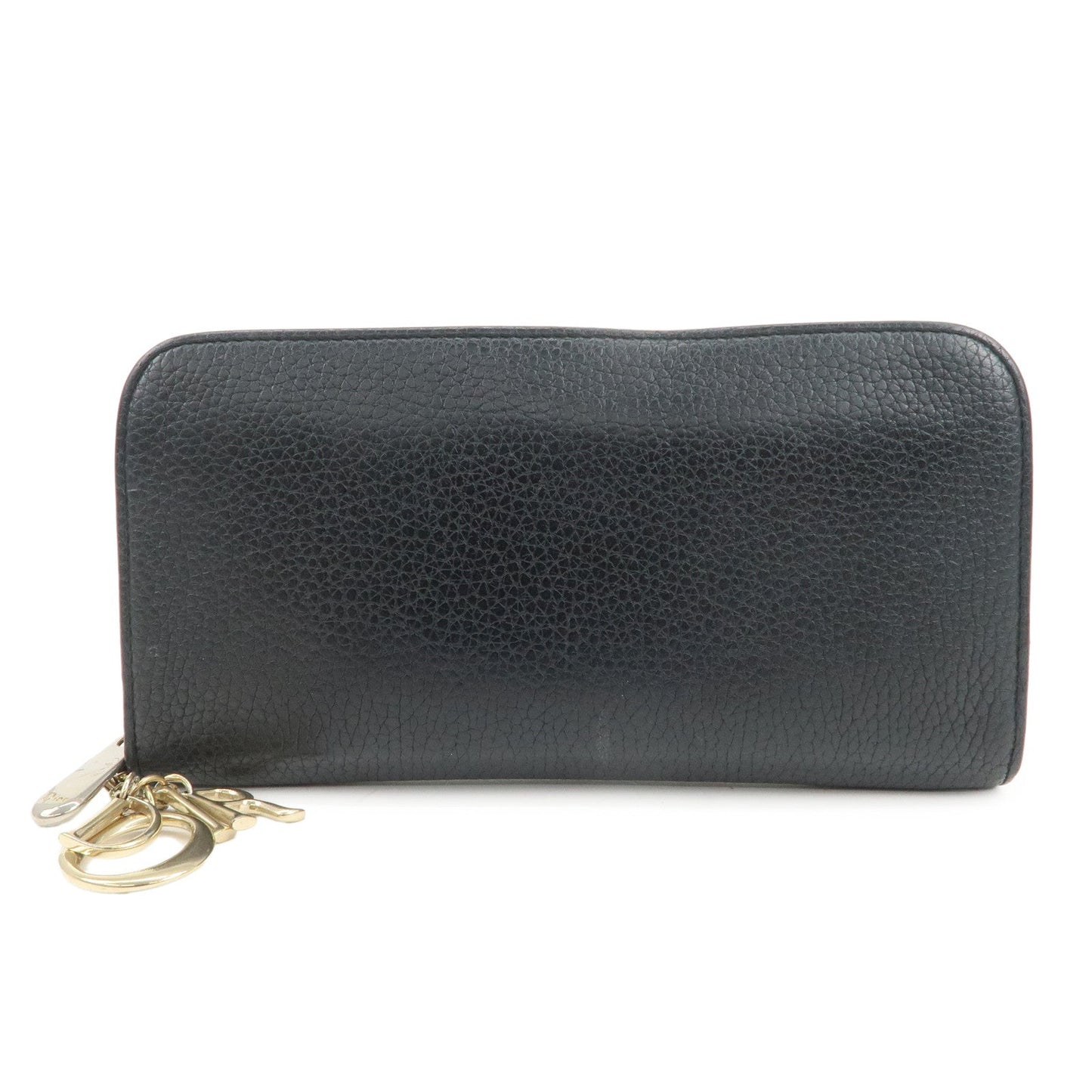 Dior Handbag Christian issimo Round Zippy Long Wallet Black Pink