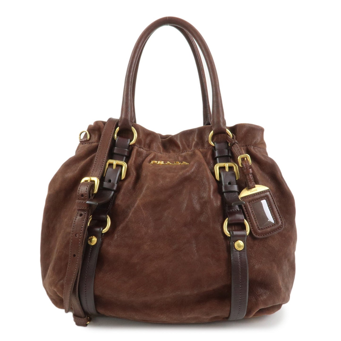Shoulder Bag 2Way Bag Hand Bag 2 Leather Brown Logo