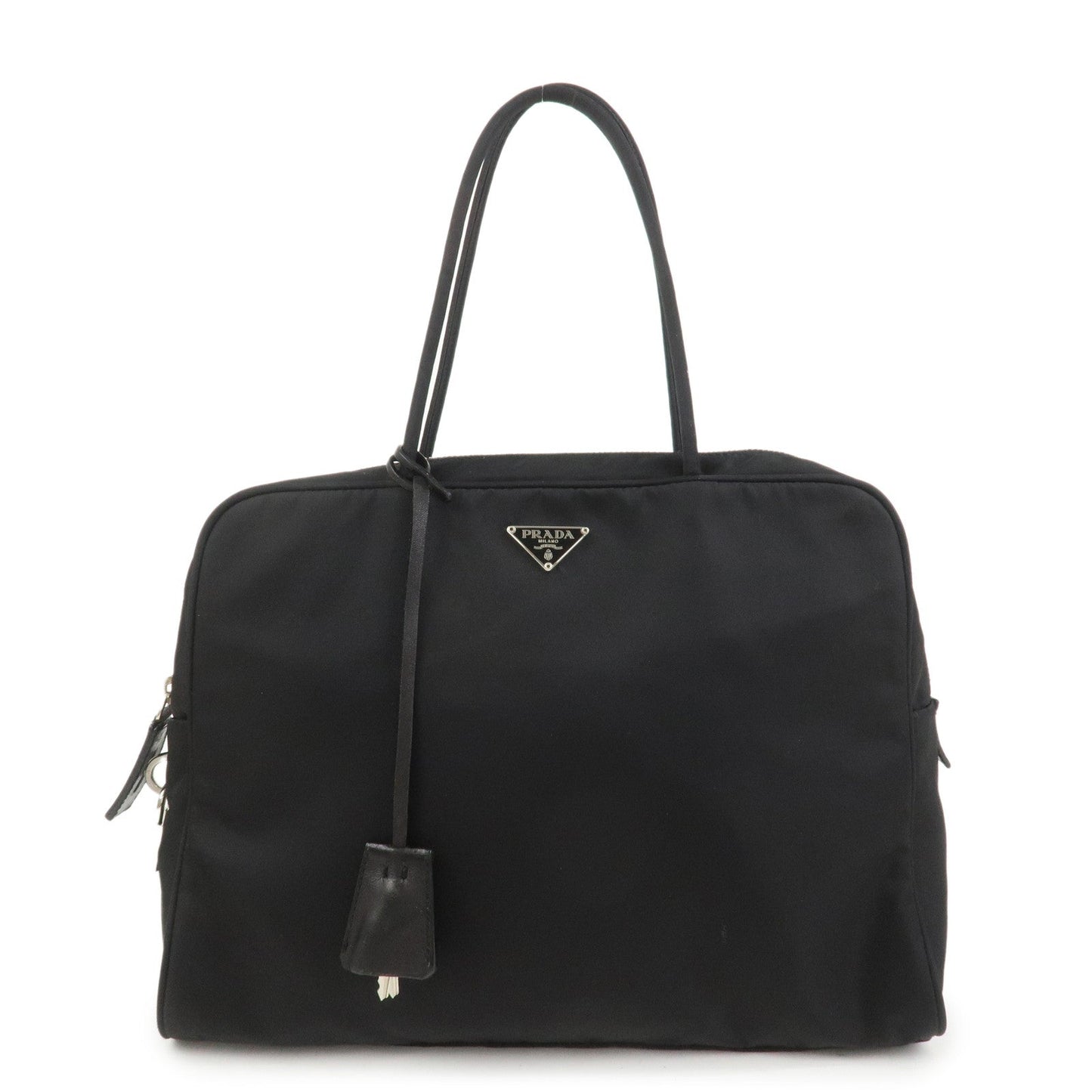 Triangle Hand Bag Leather Nylon Black Handbag Hand Bag Black