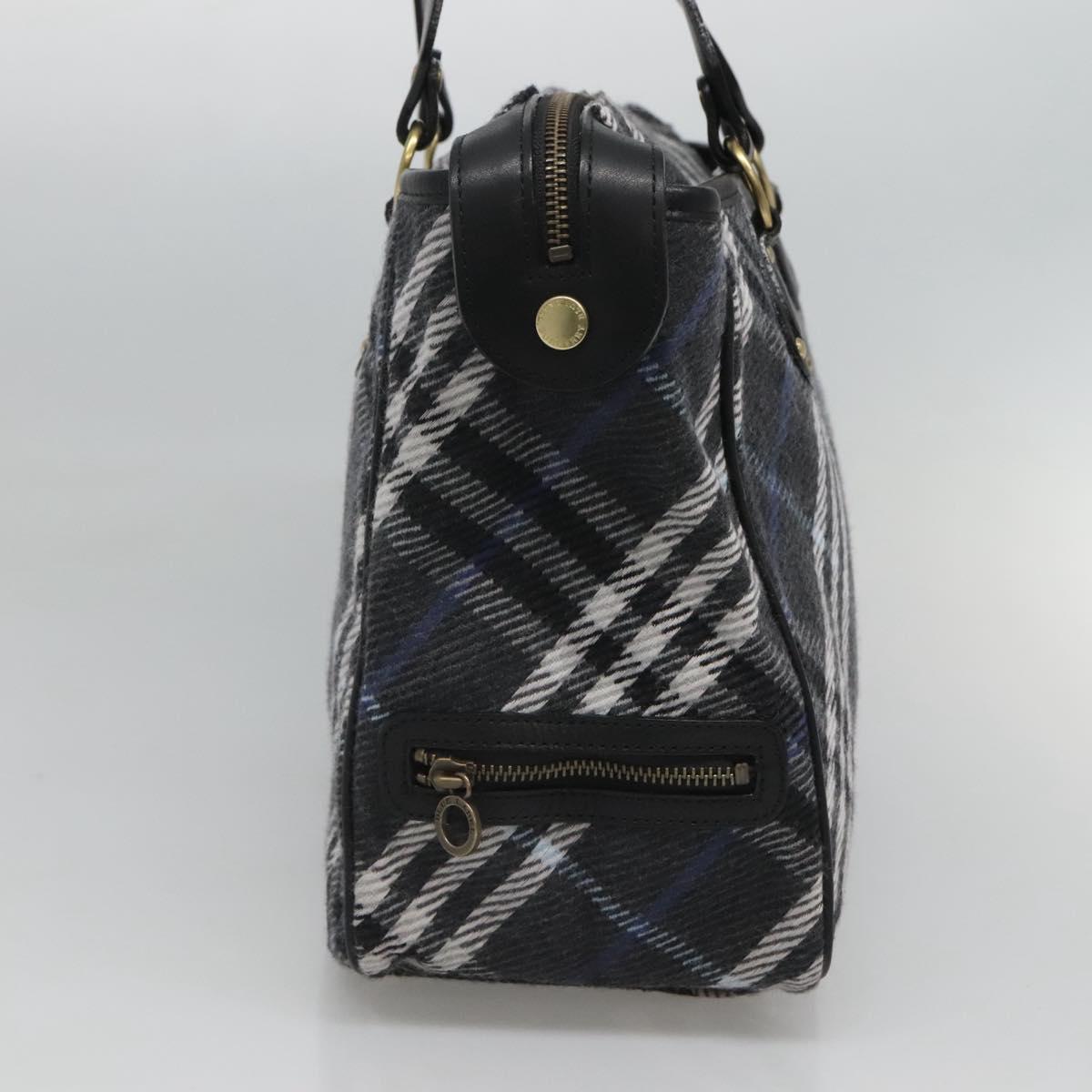 Burberry Label Wool Tote Bag Blue