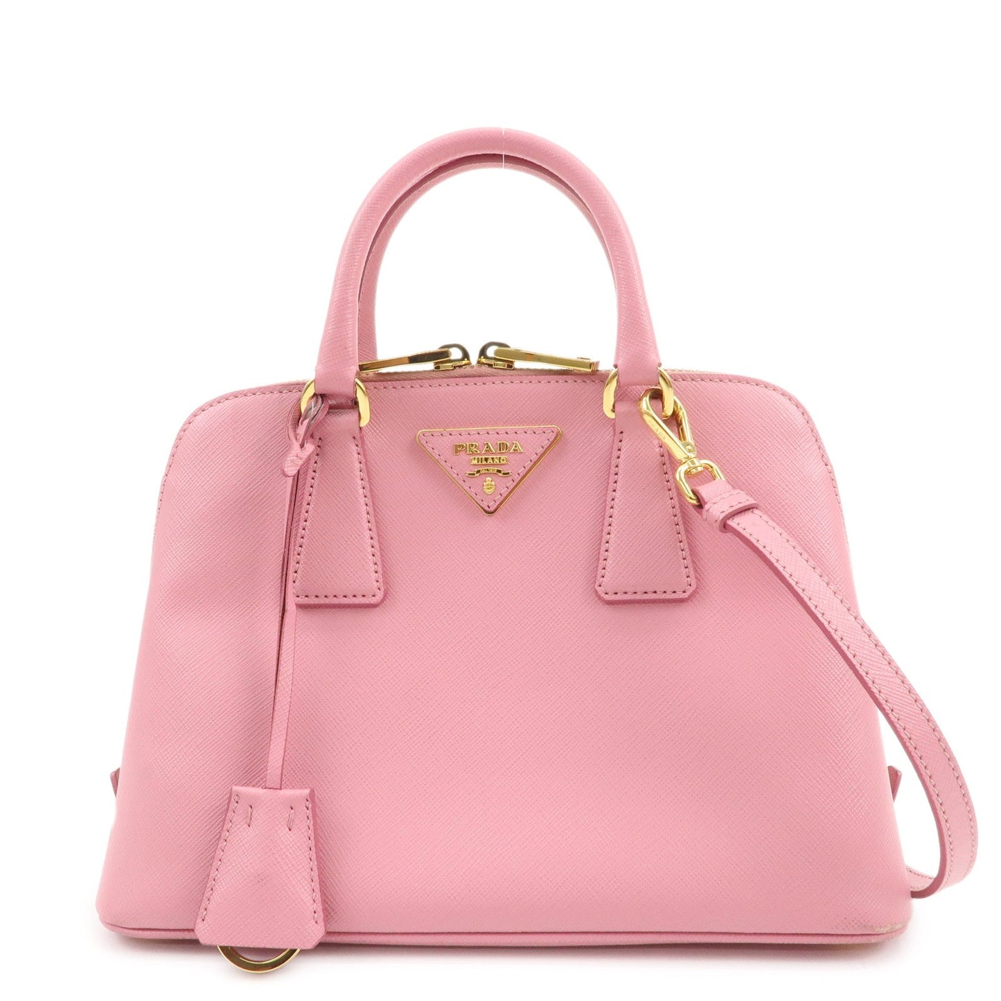 Triangle Promenade 2WayBag Leather Saffiano Small Handbag