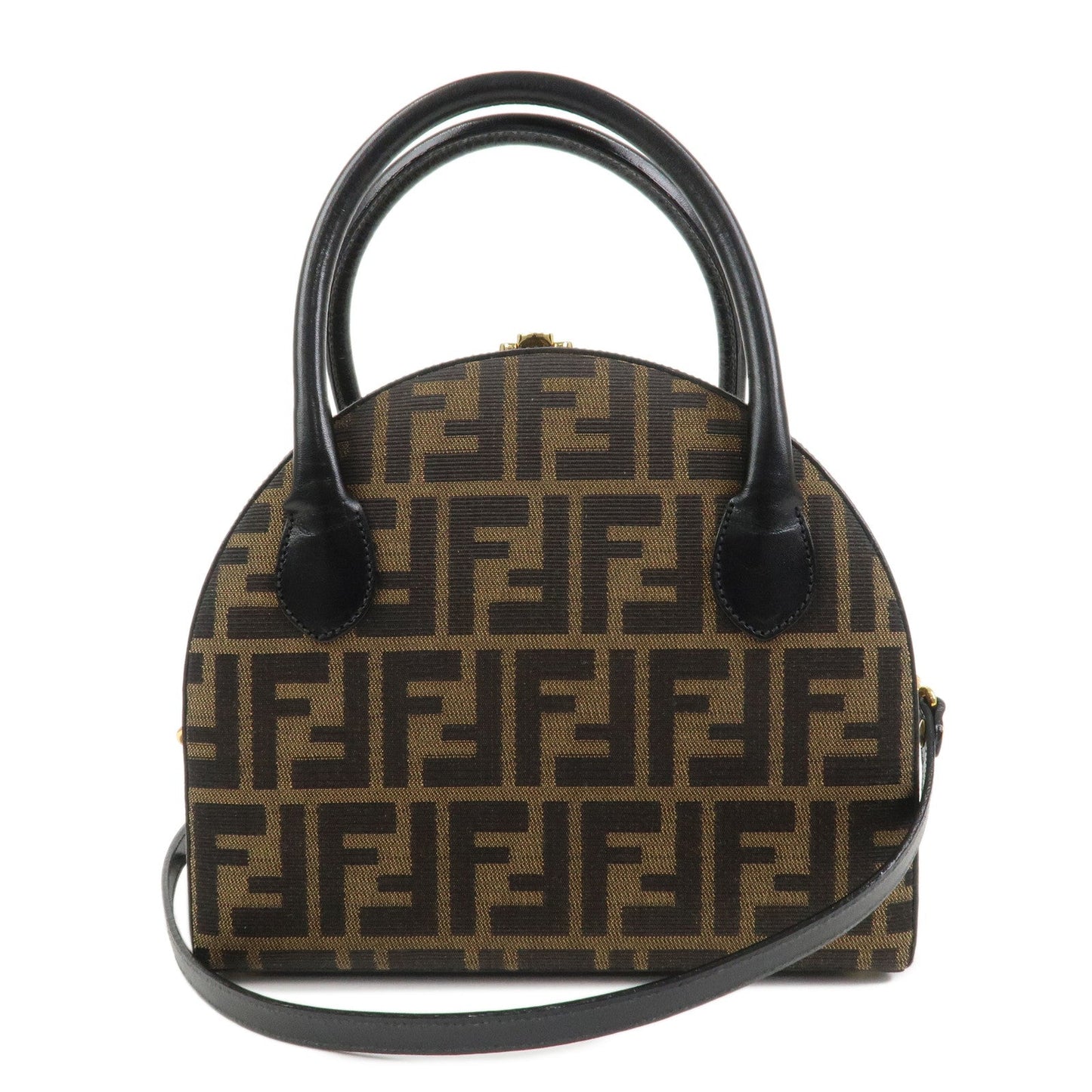 Shoulder Bag Zucca 2Way Hand Bag Leather Canvas Black