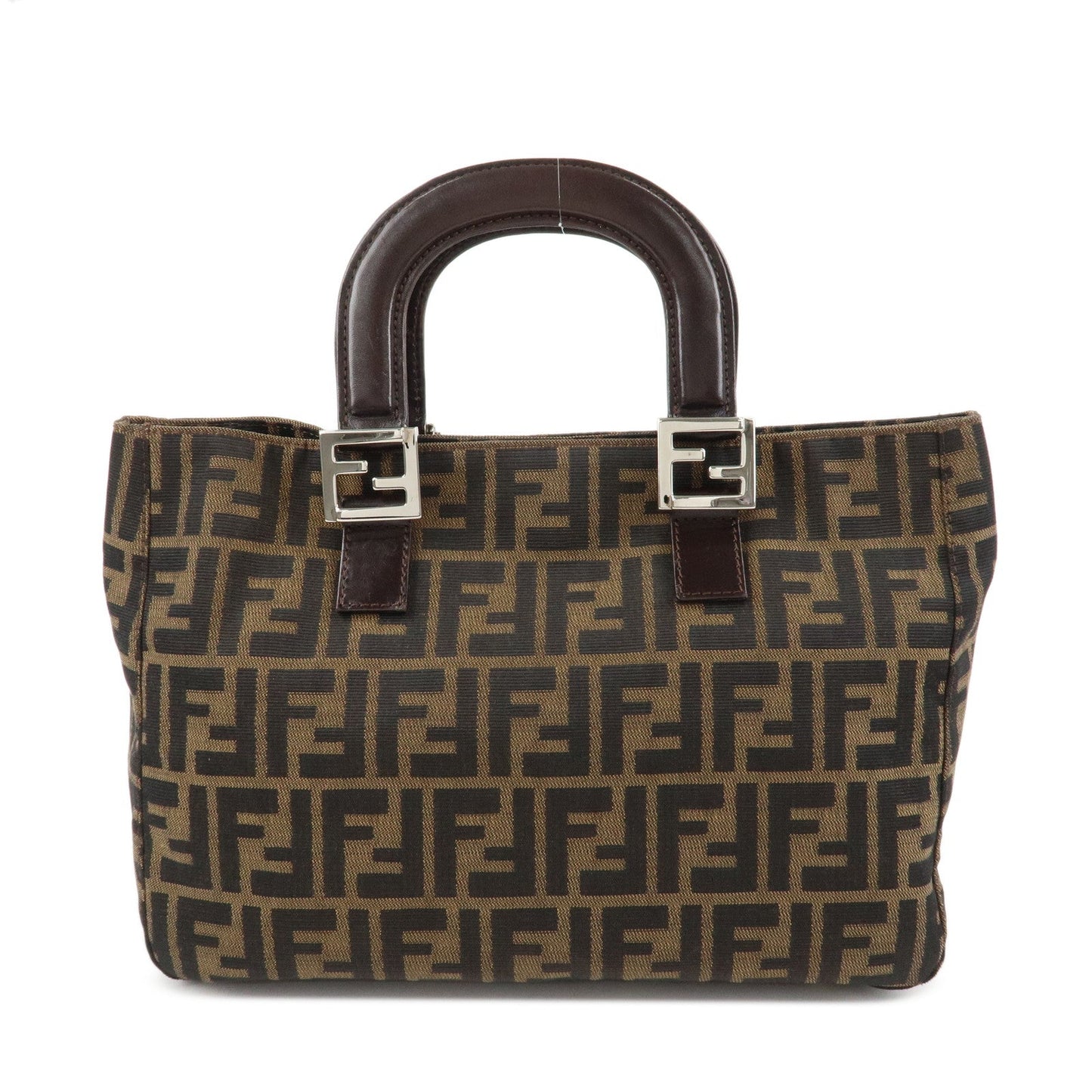 Tote Bag Zucca Hand Bag d Leather Canvas Black