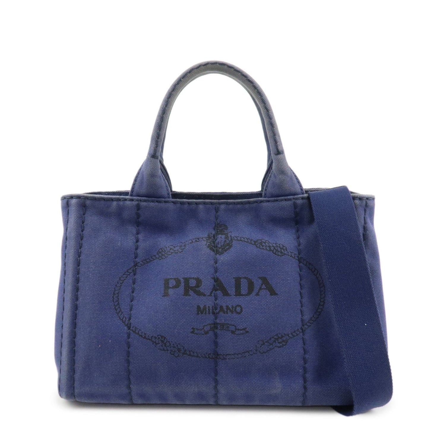 Tote Bag Canapa 2Way Hand Bag d Canvas Navy Logo