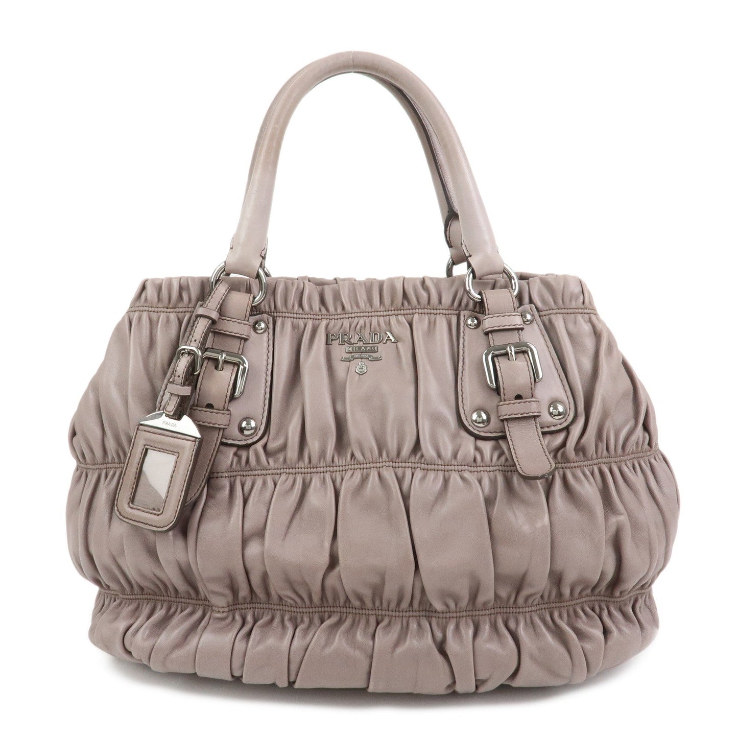 Shoulder Bag Nappa 2Way Bag Hand Bag Leather Gray Logo