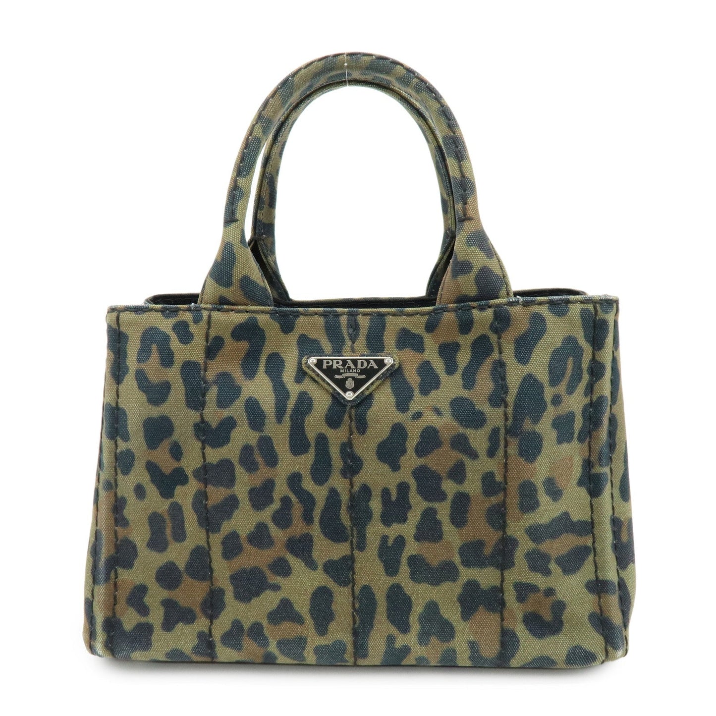 Bag Canapa Leopard 2Way Bag Hand Bag Khaki Canvas Mini Mini Bag