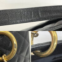 Chanel Caviar Skin Coco Mark Handbag Matelasse Black Shoulder Bag
