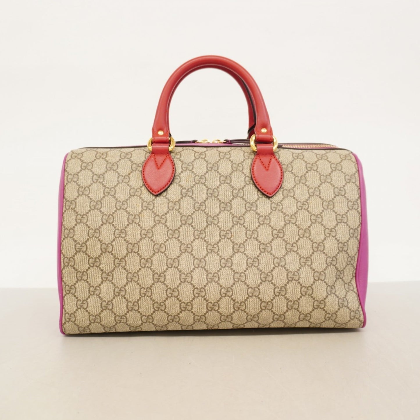 Gucci Brown Pink Red Color Pvc Handbag