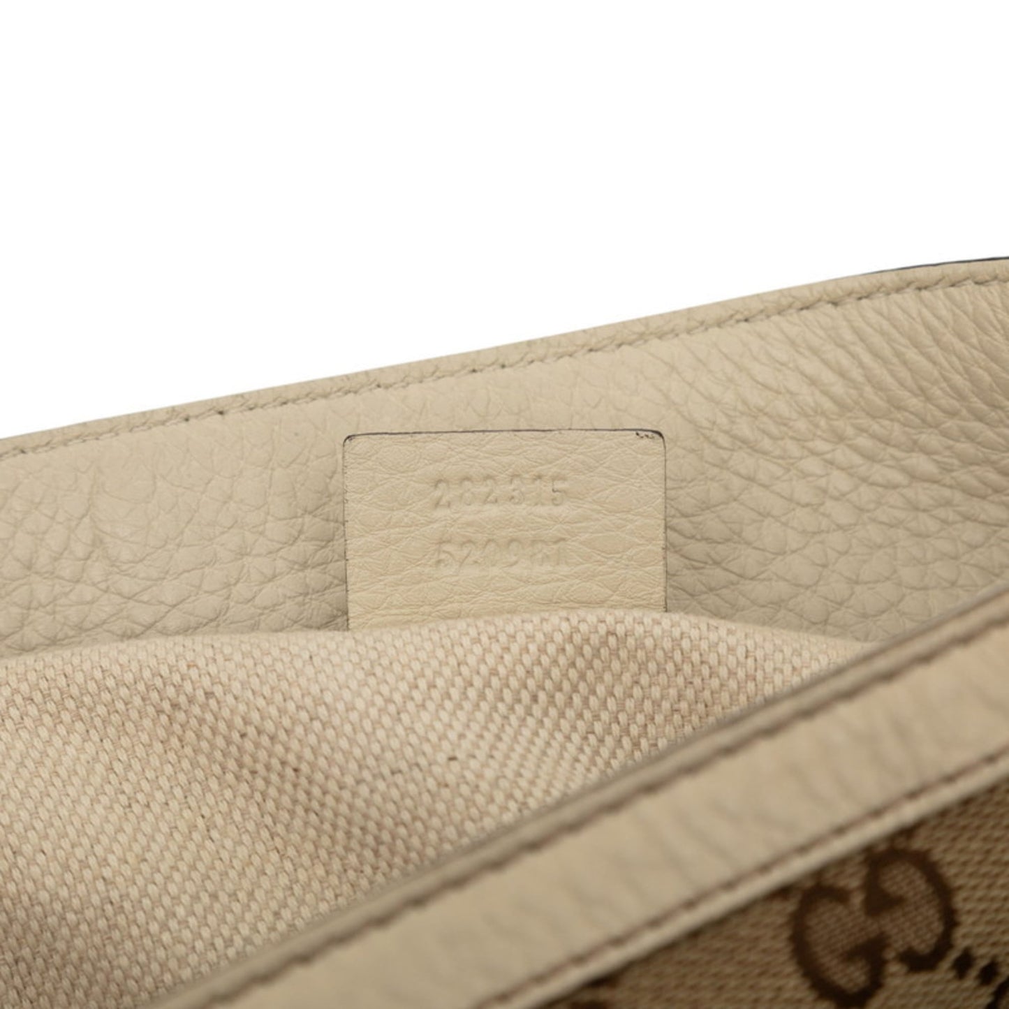 Gucci Beige White Canvas Leather Shoulder Bag