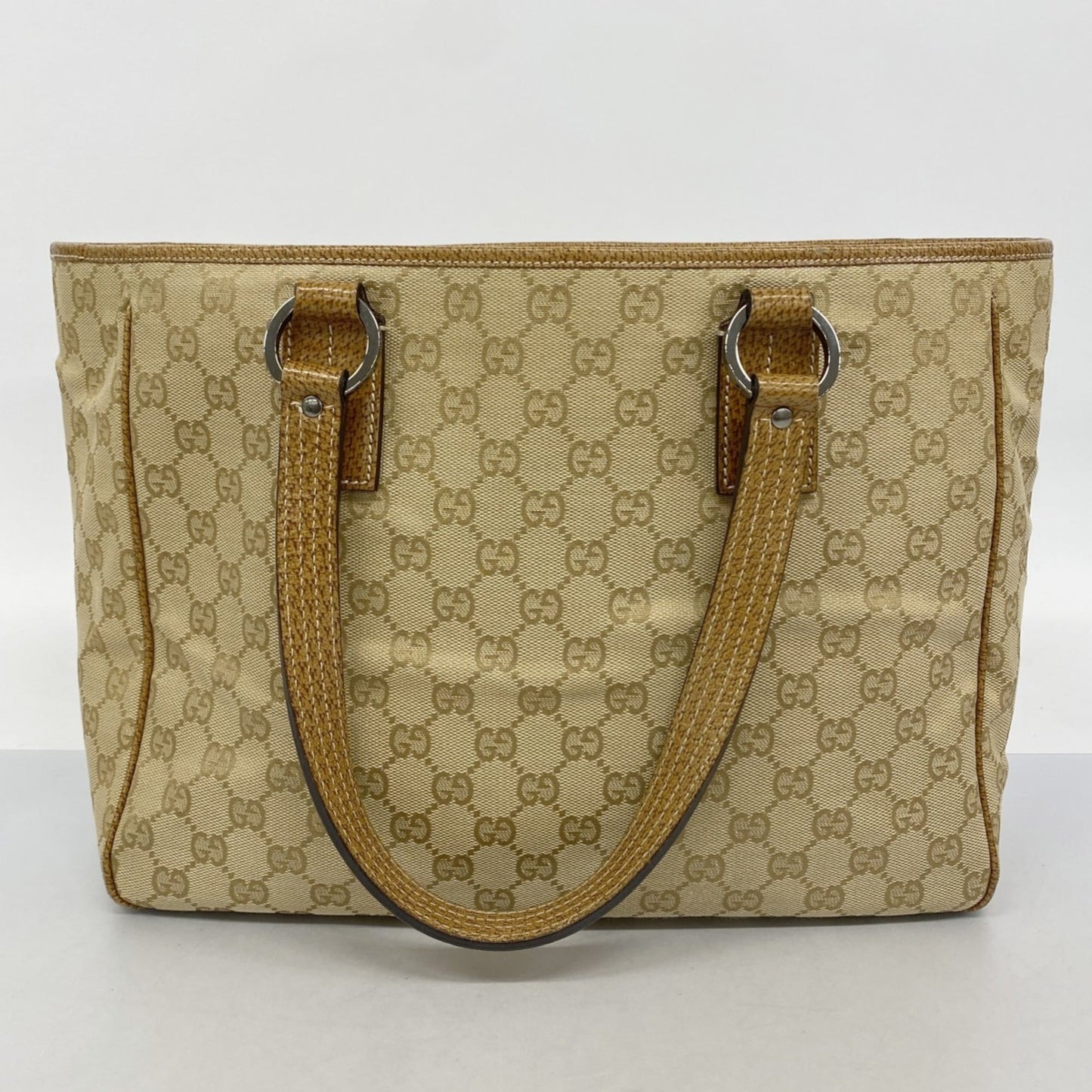 Gucci Beige Brown Canvas Tote Bag