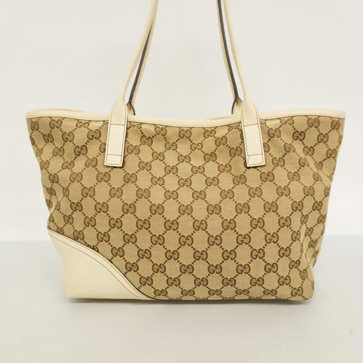 Gucci Beige Brown Canvas Tote Bag