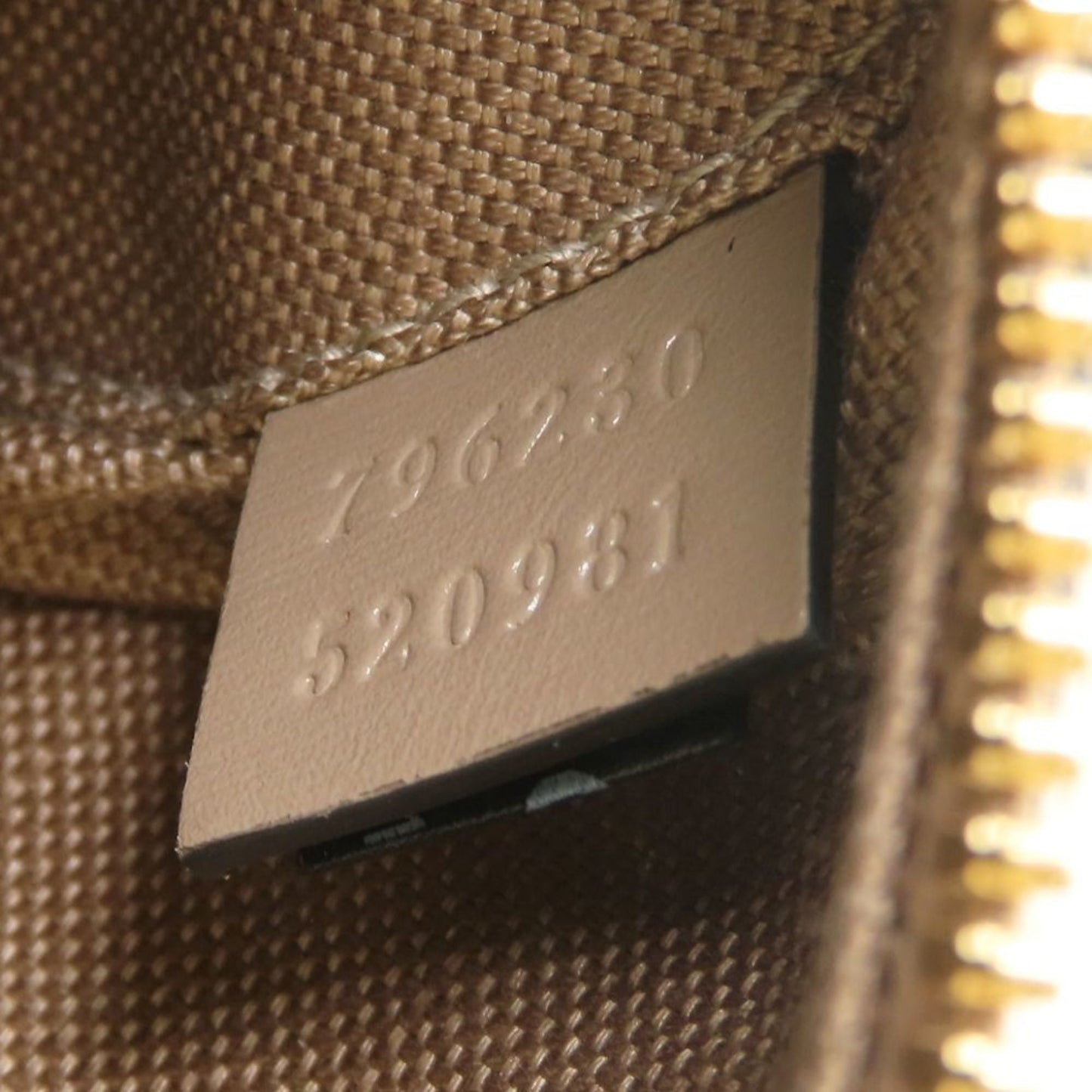 Gucci Gold Gg Canvas Leather Shoulder Bag