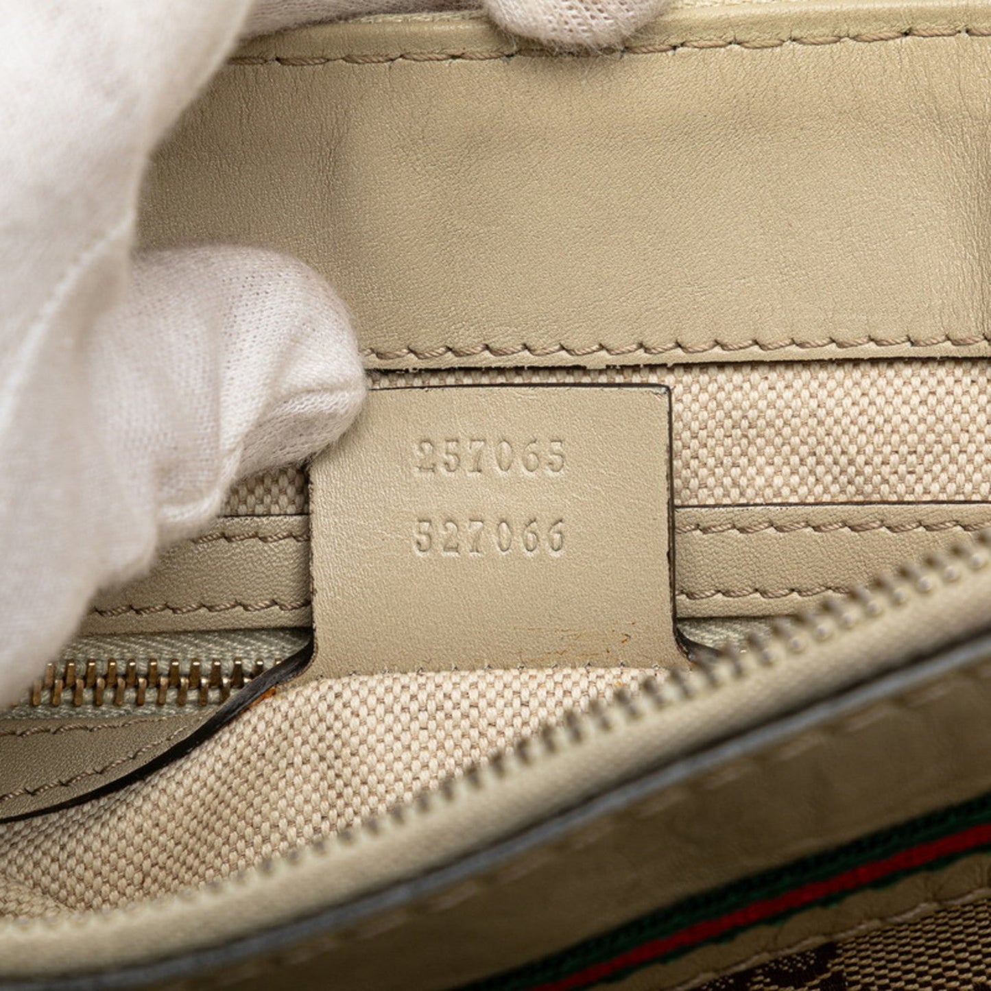 Gucci Gg Canvas Beige Gg Canvas Leather Shoulder Bag