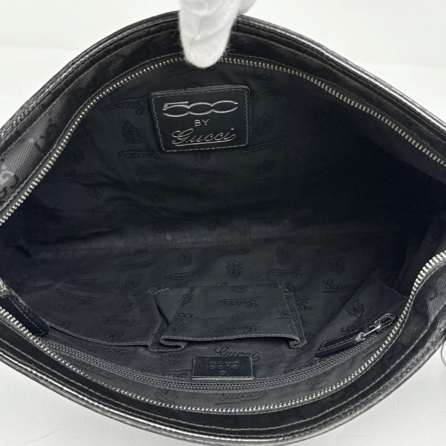 Gucci Black Coated Canvas Leather Shoulder Bag