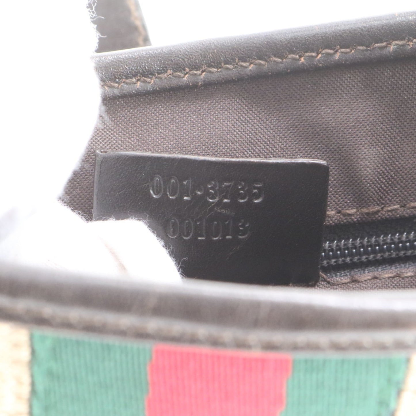 Gucci Brown Leather Canvas Shoulder Bag