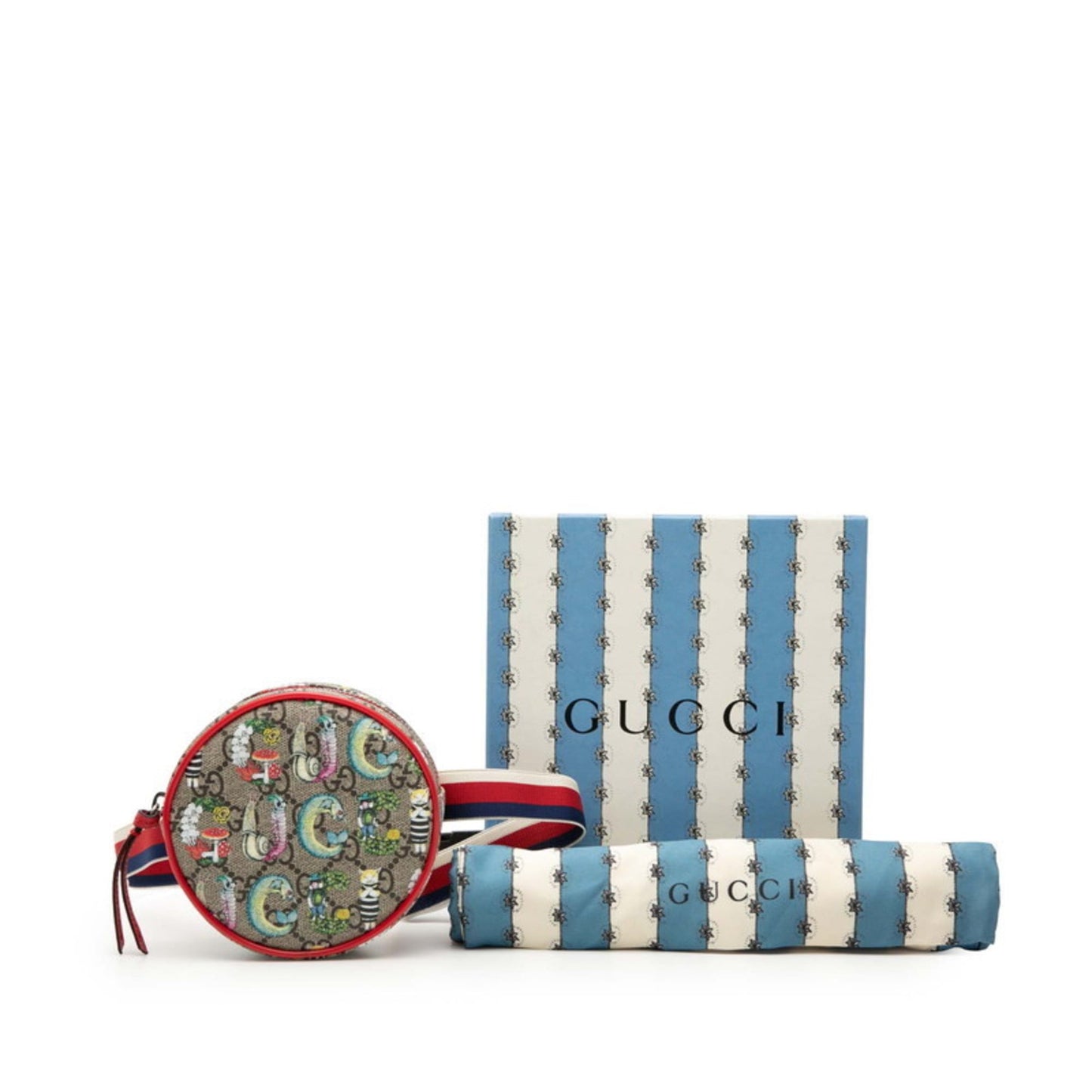 Gucci Beige Multi-Color Gg Supreme Pvc Leather Fanny Pack Pochette Pouch