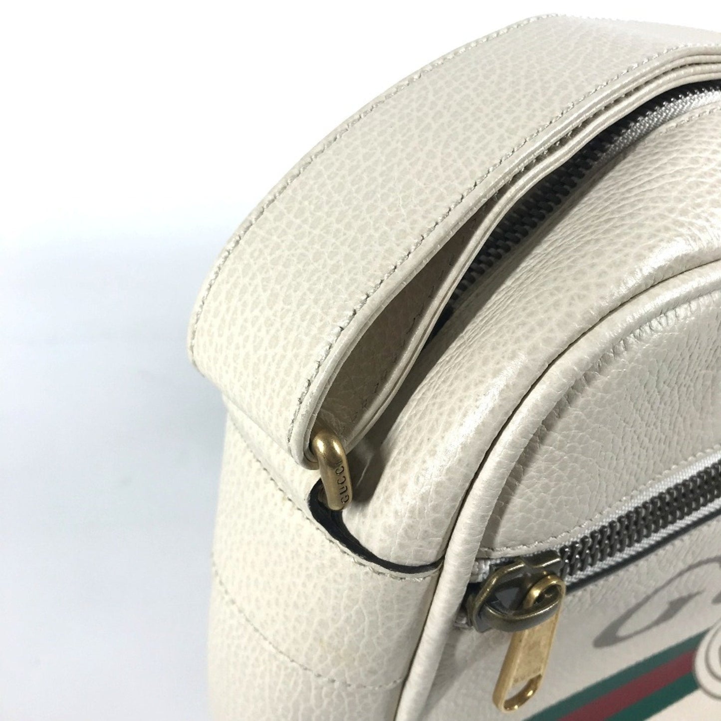 Gucci White Leather Messenger Bag Shoulder Bag