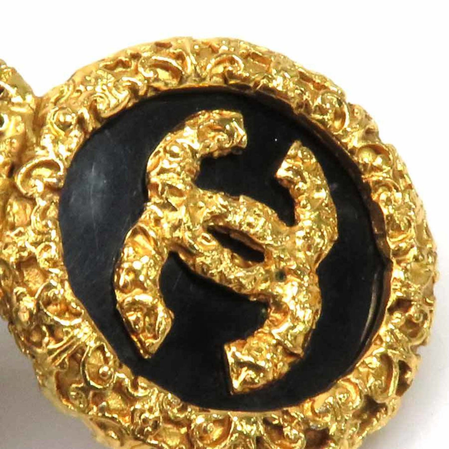 Chanel necklace here mark gold x black metal material CHANEL ladies