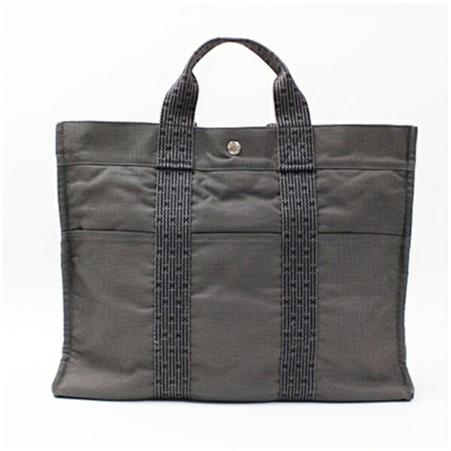 Hermes Her Line Tote Bag Canvas Gray