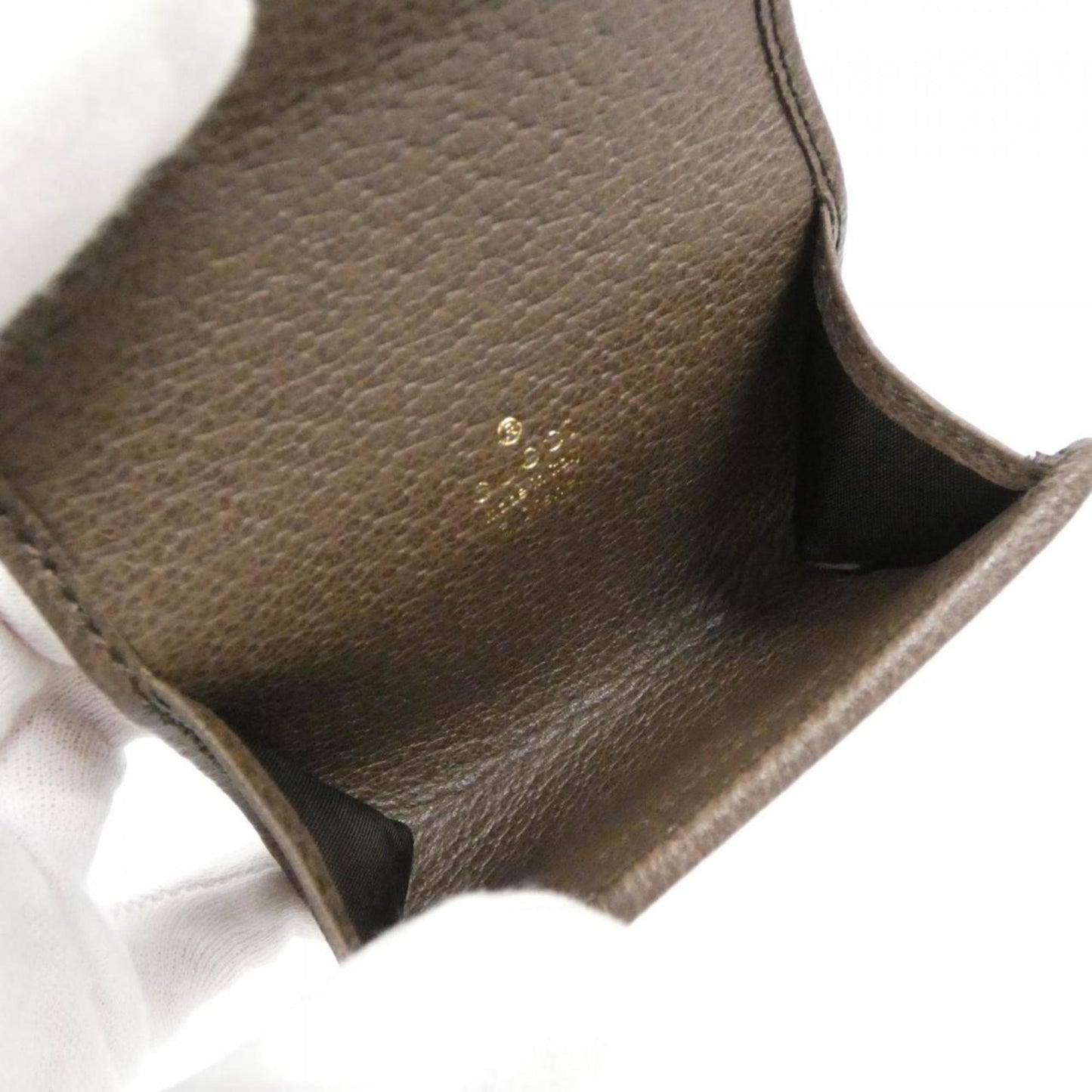 Gucci Brown Gg Supreme Canvas Leather Pouch