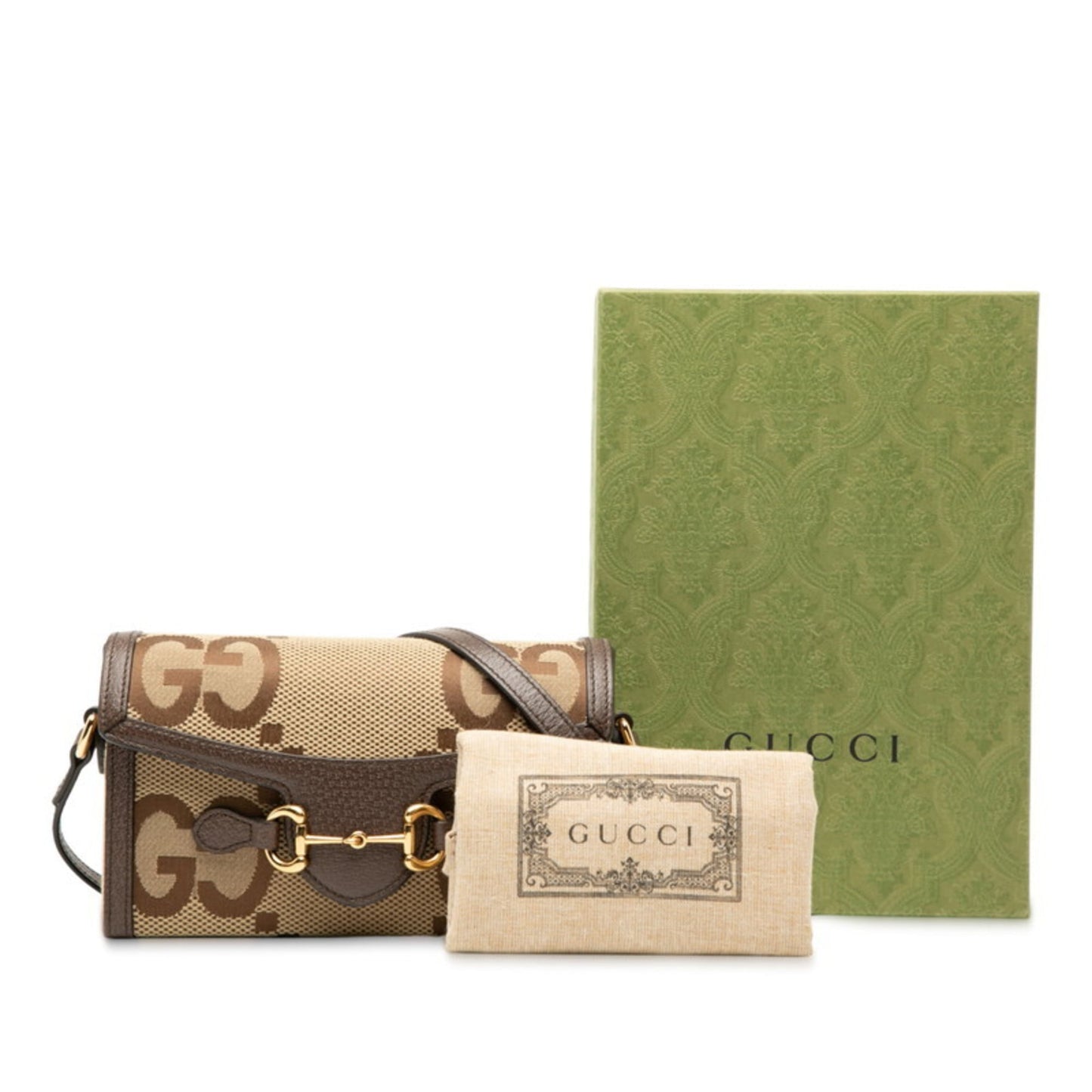 Gucci Brown Canvas Leather Shoulder Bag