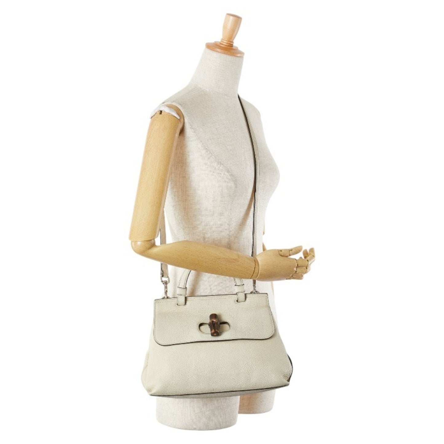 Gucci White Leather Handbag Shoulder Bag