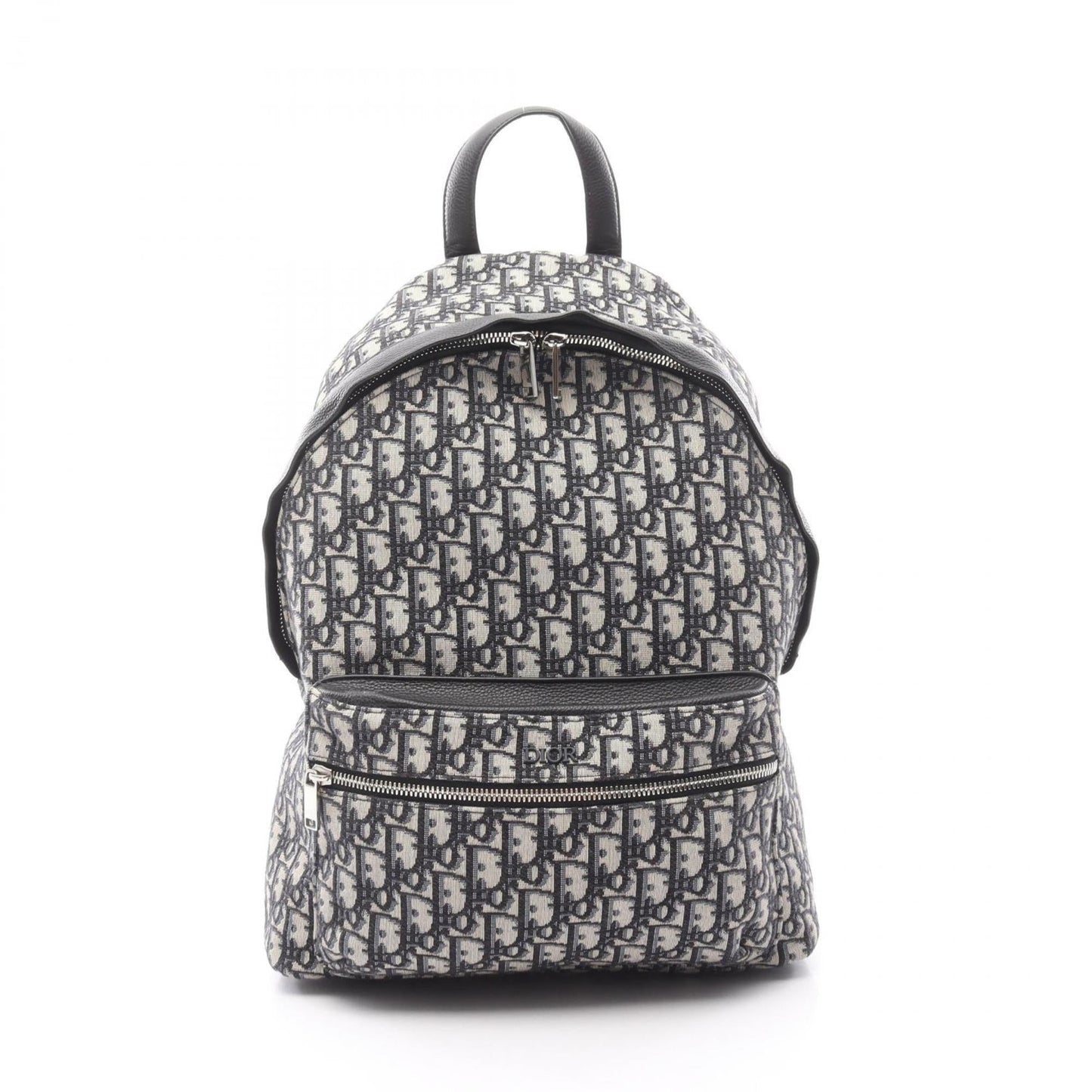 Dior Handbag Christian Backpack Leather Canvas Black