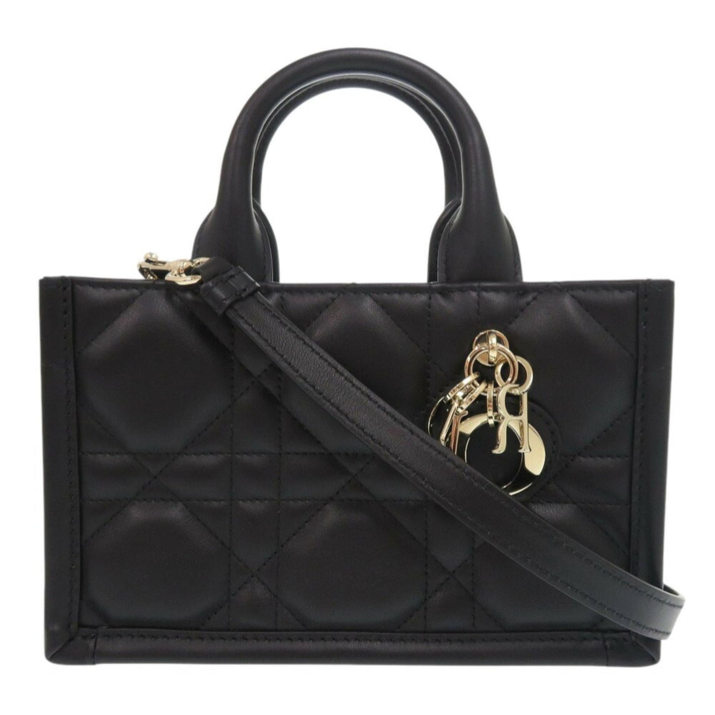 Dior Handbag Christian Shoulder Bag 54 Leather Black