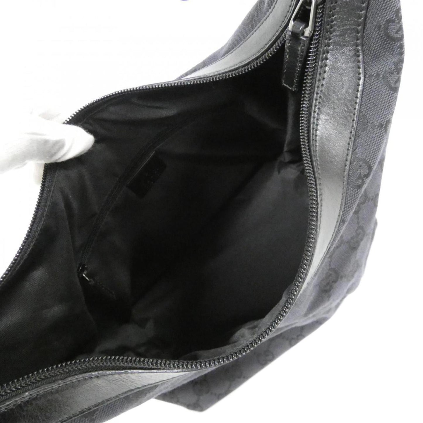 Gucci Black Gg Canvas Shoulder Bag