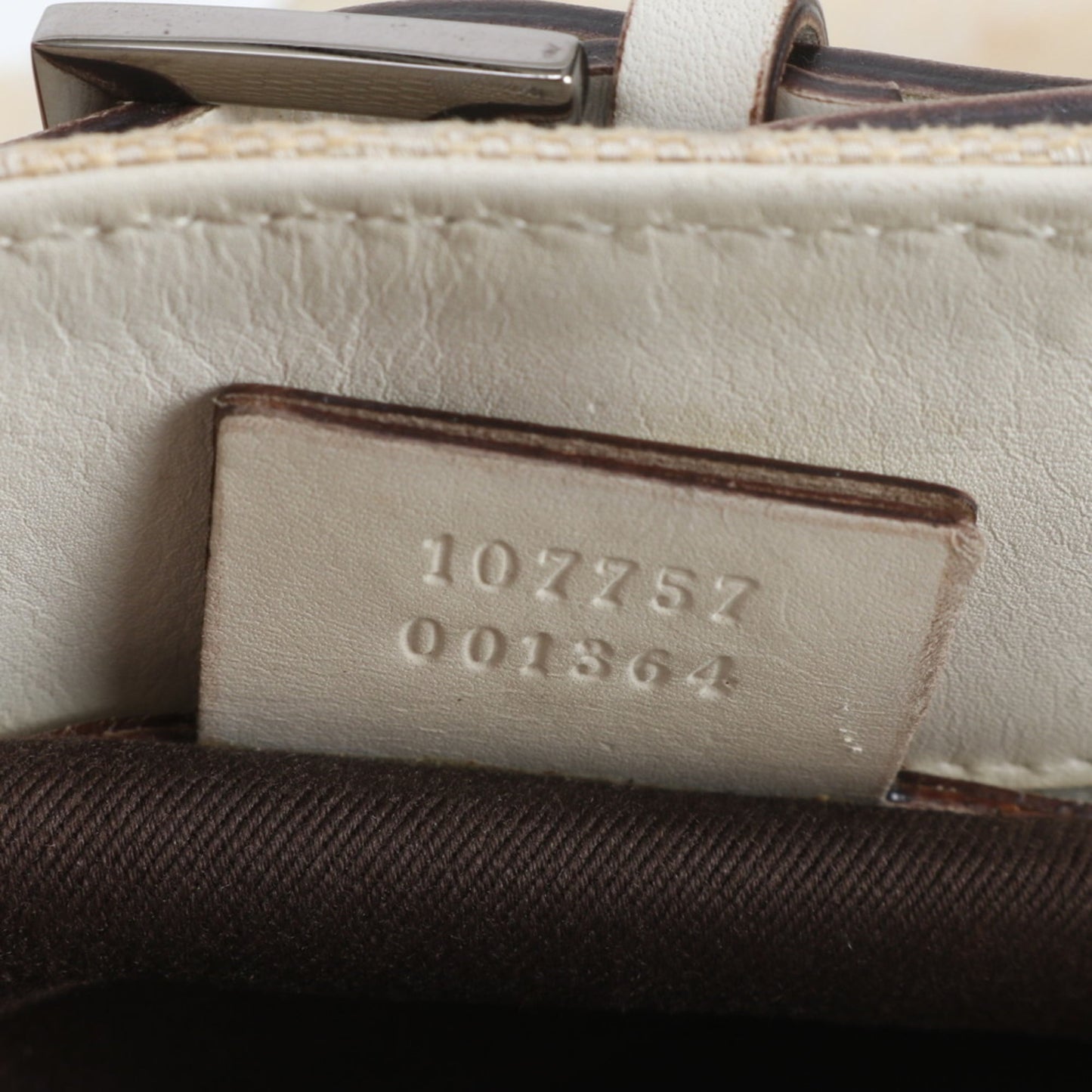 Gucci Ivory Leather Canvas Tote Bag