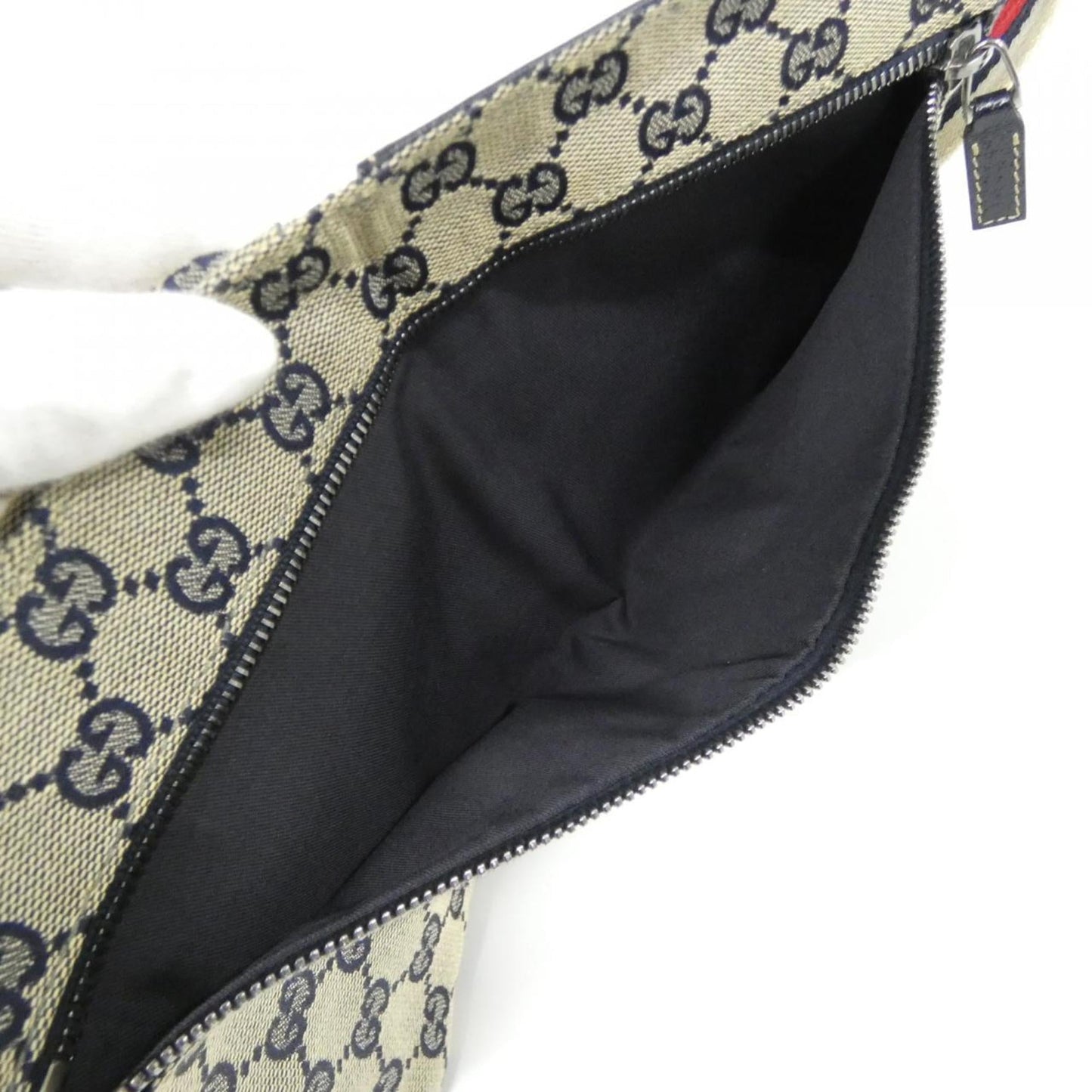 Gucci Beige Navy Gg Canvas Fanny Pack