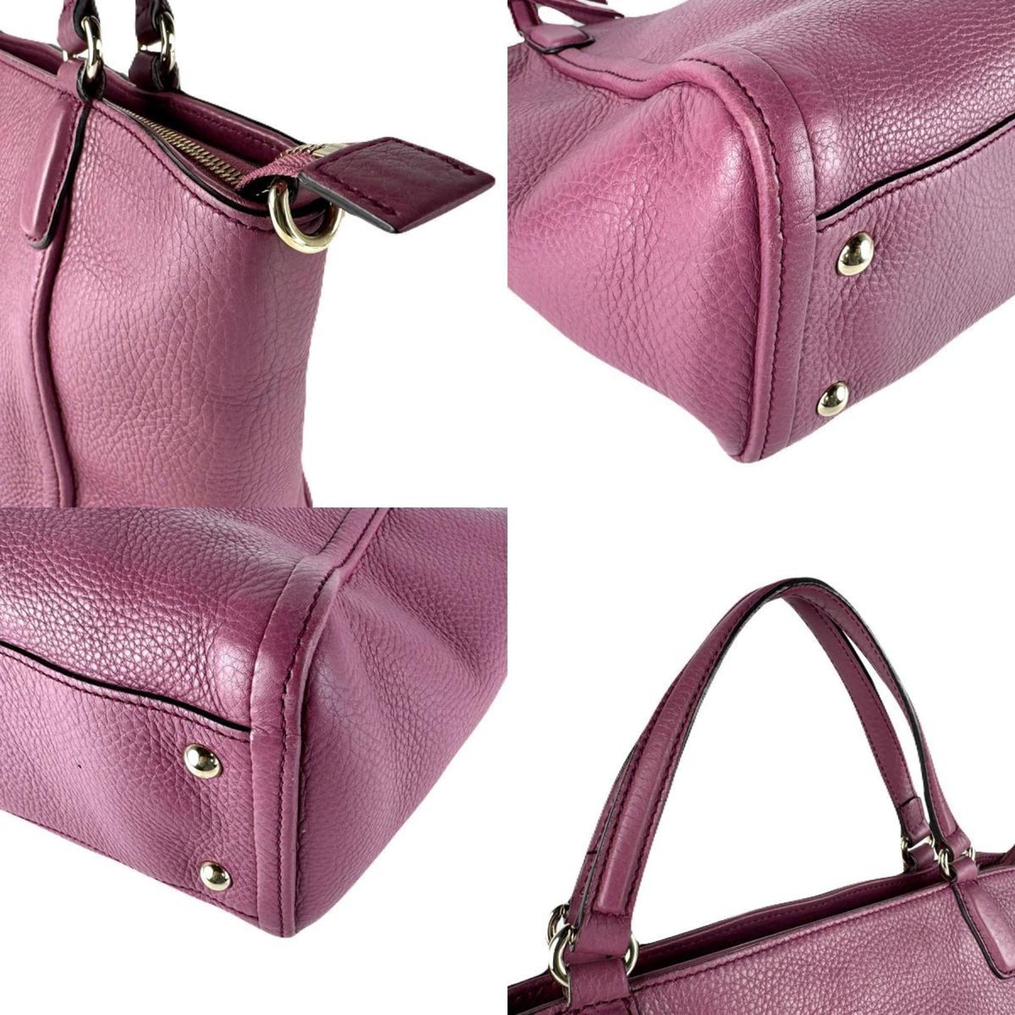 Gucci Purple Leather Handbag Shoulder Bag