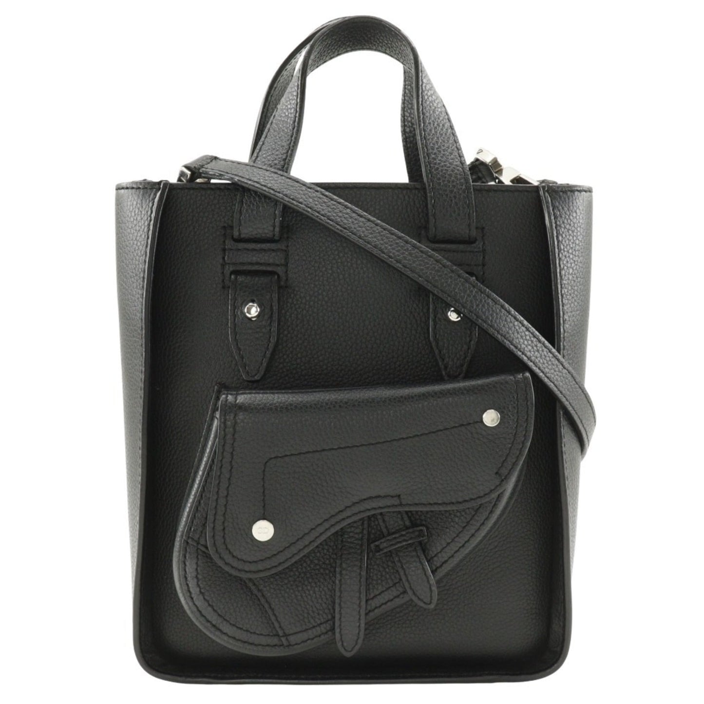 Dior Handbag Christian Shoulder Bag Tote Bag 4 Leather Black