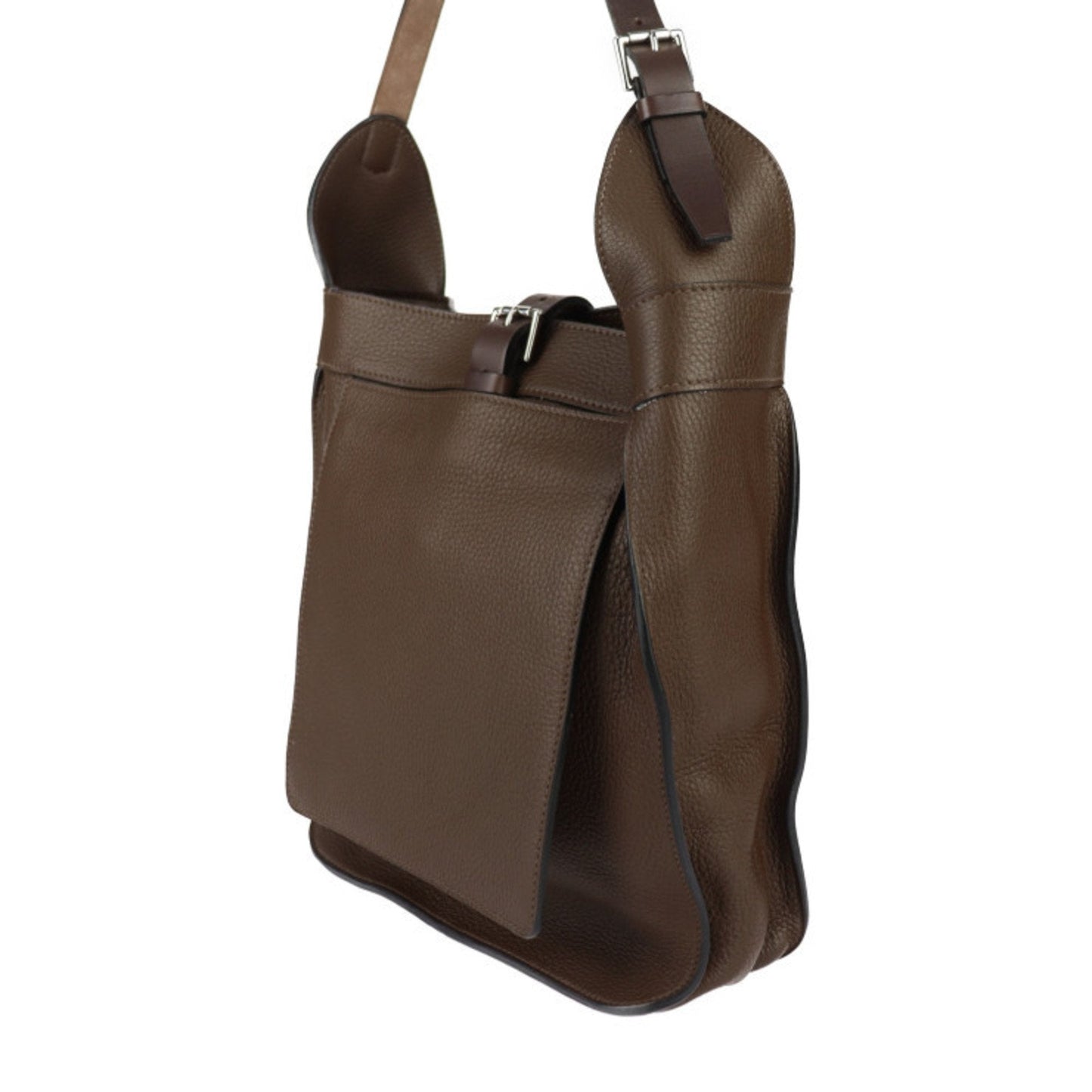 Hermes Taurillon Clemence Handbag Shoulder Bag Tote Bag Leather Brown