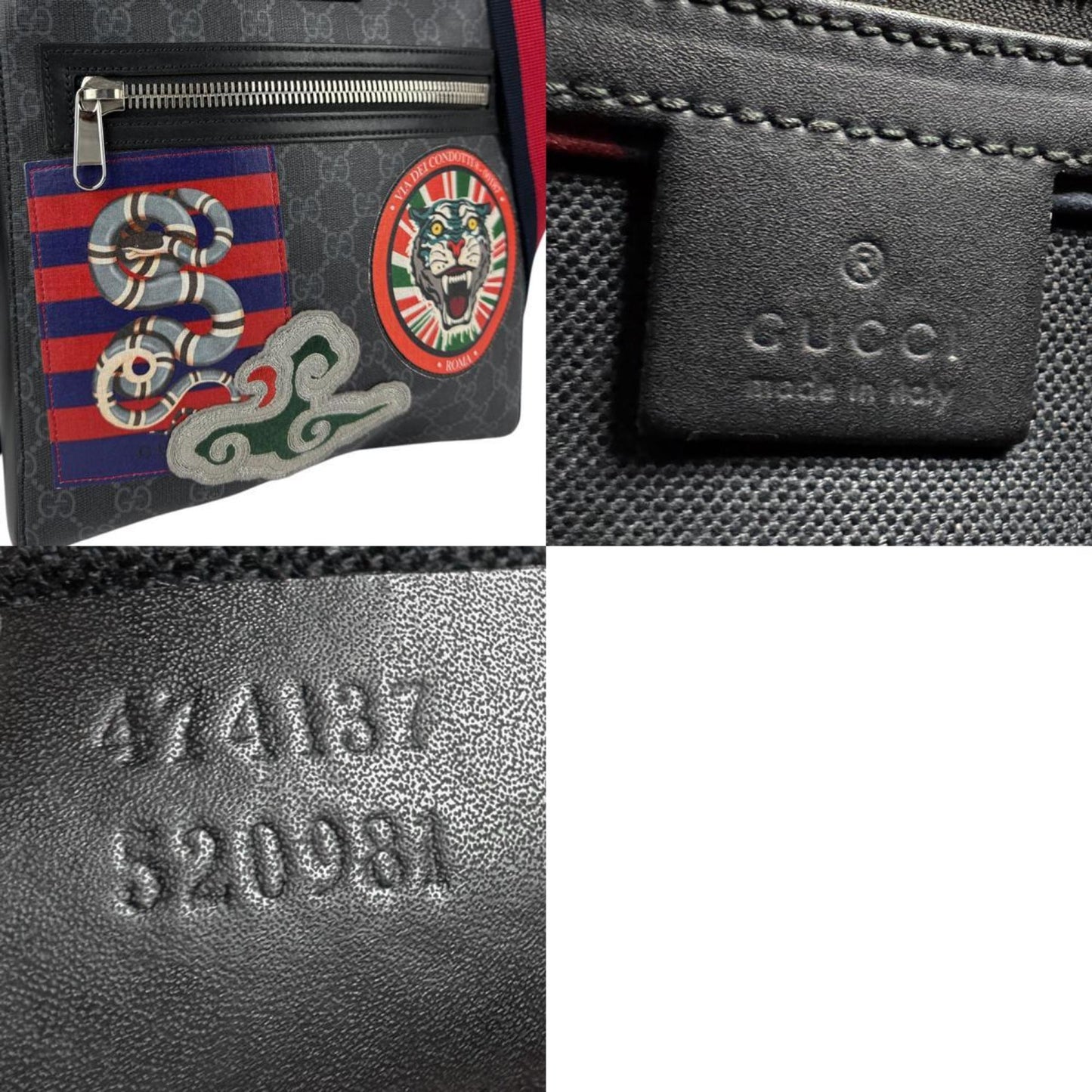 Gucci Black Gg Supreme Shoulder Bag