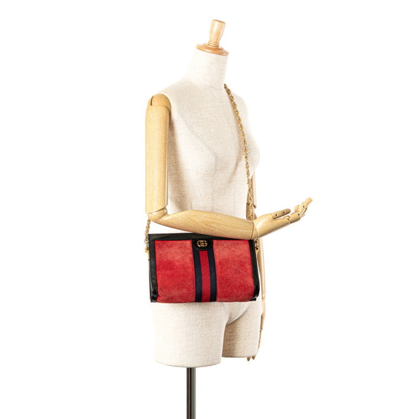 Gucci Black Red Color Leather Shoulder Bag