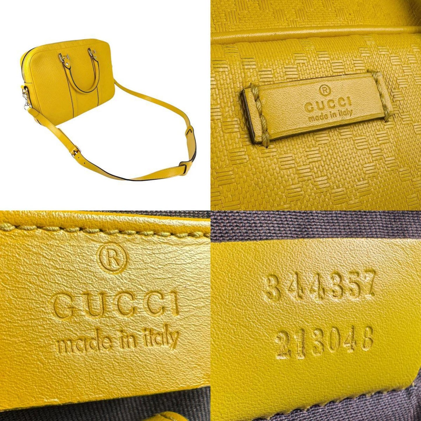 Gucci Yellow Leather Handbag Shoulder Bag