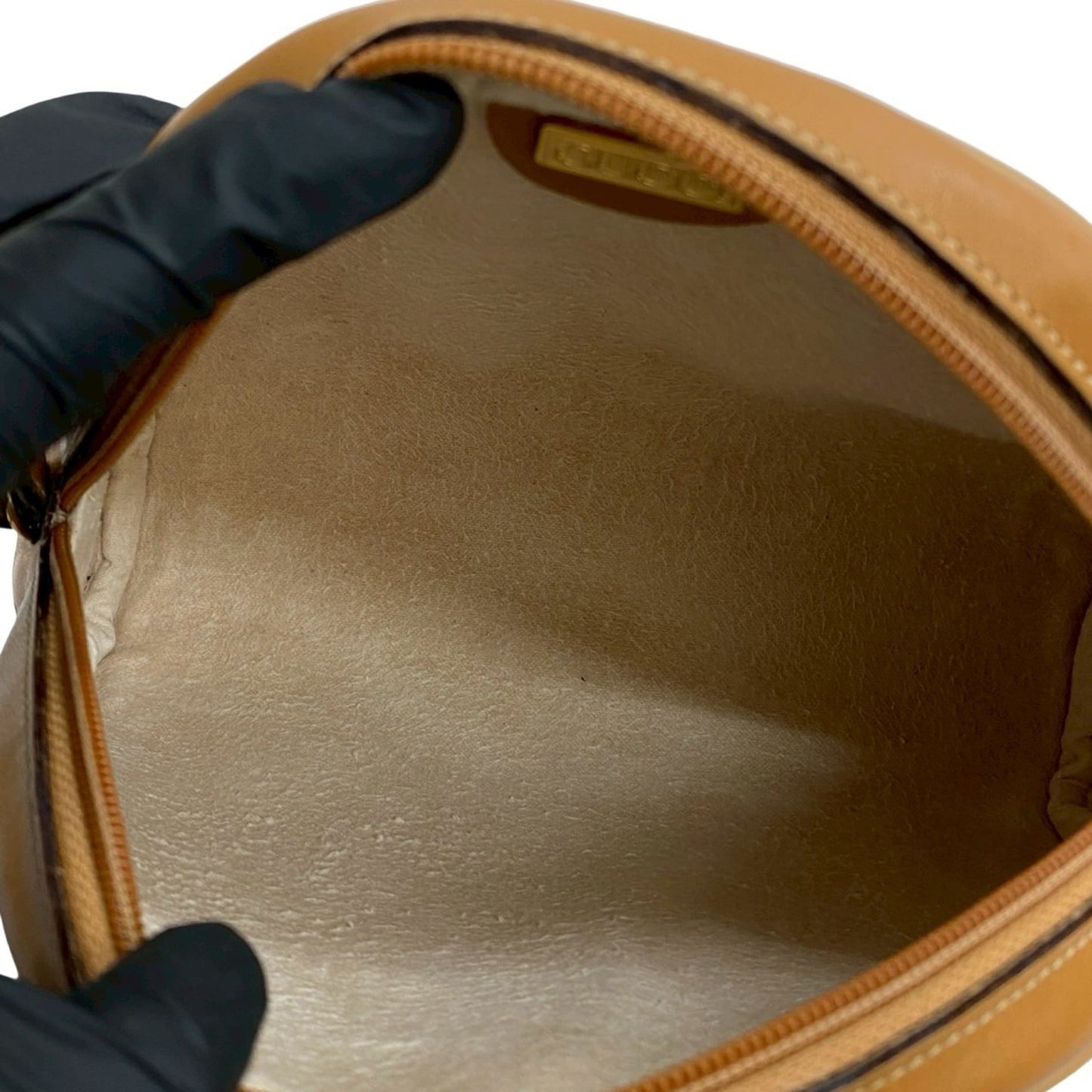 Gucci Brown Ivory Leather Pvc Pochette Shoulder Bag