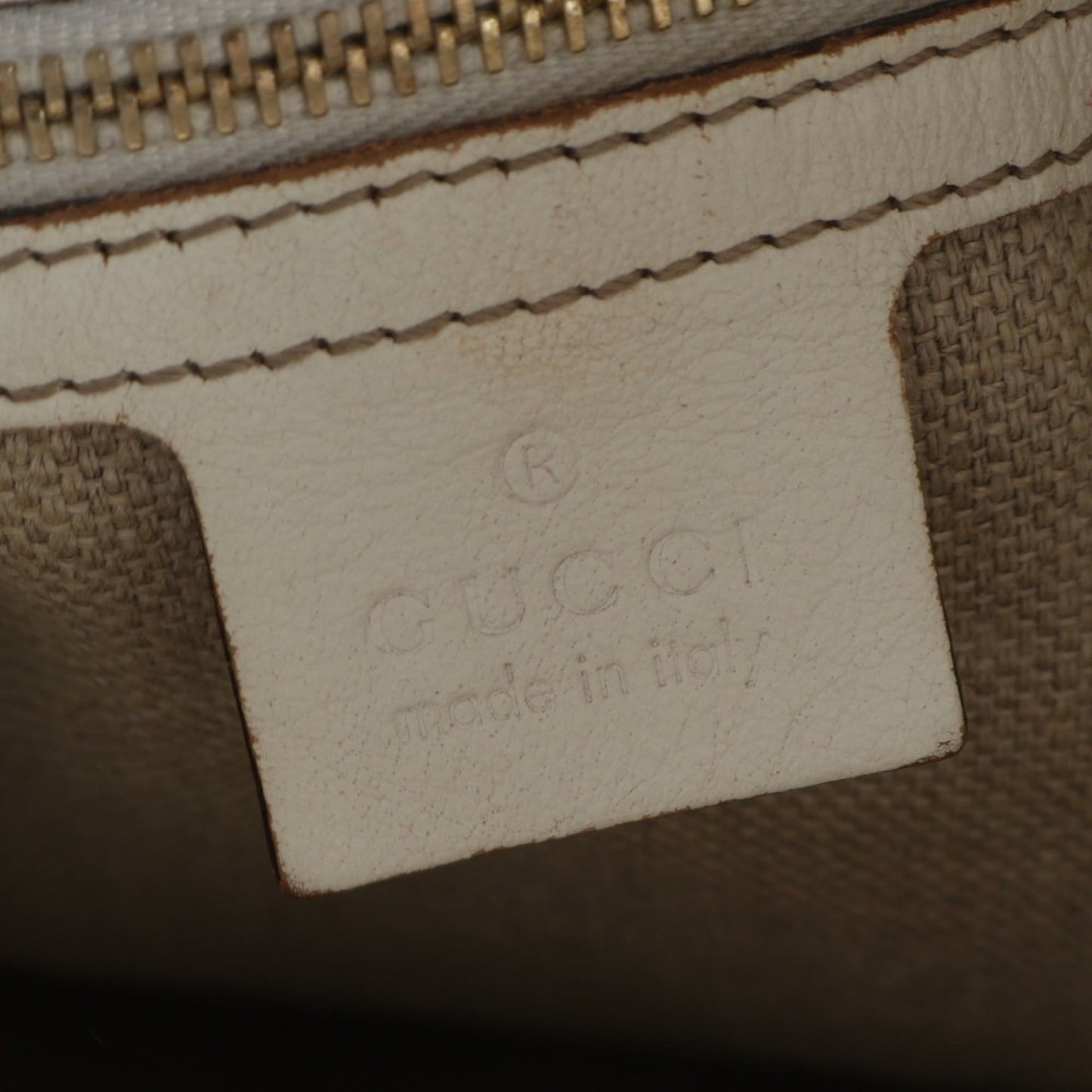 Gucci Brown Leather Canvas Shoulder Bag