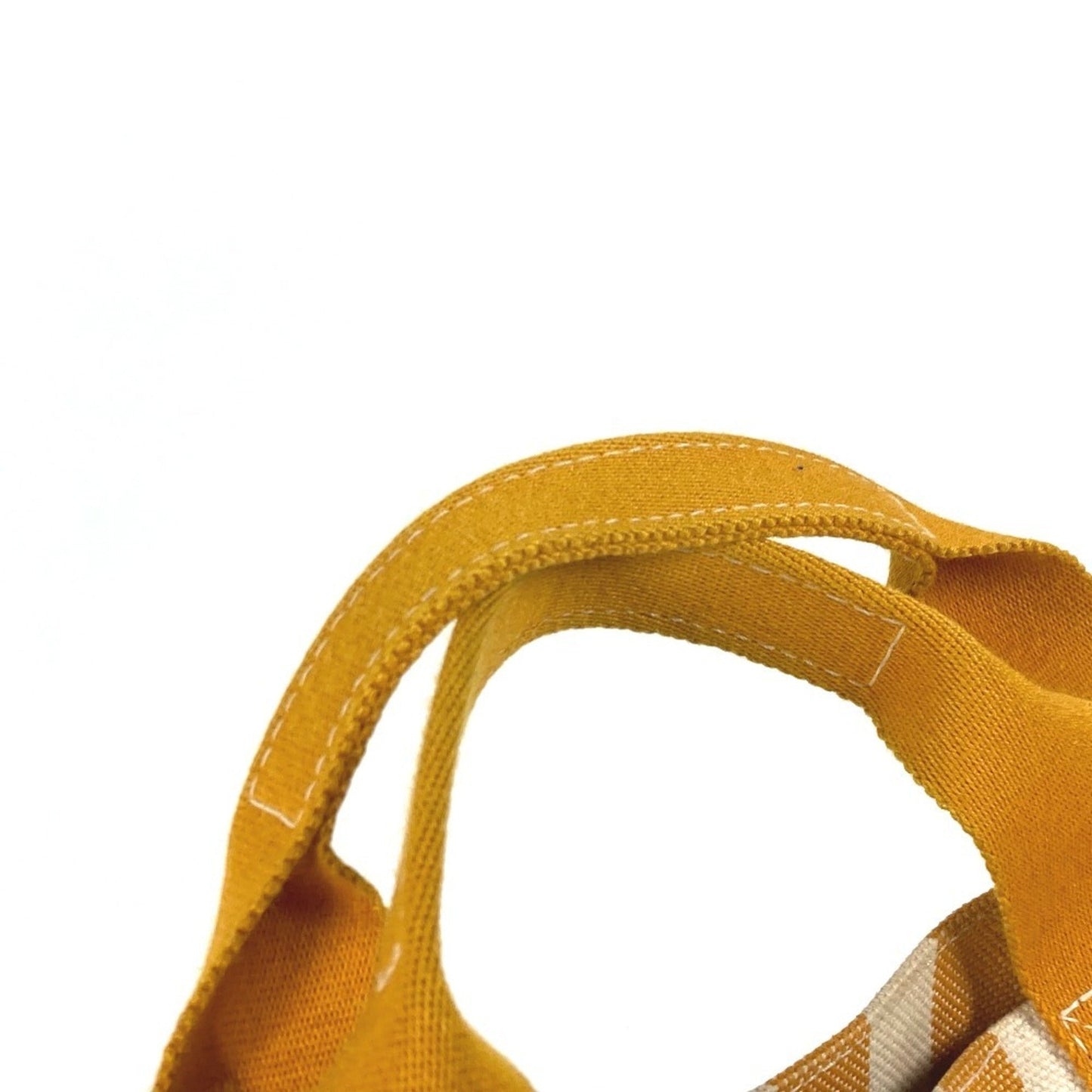 Hermes Handbag Tote Bag Canvas White Orange