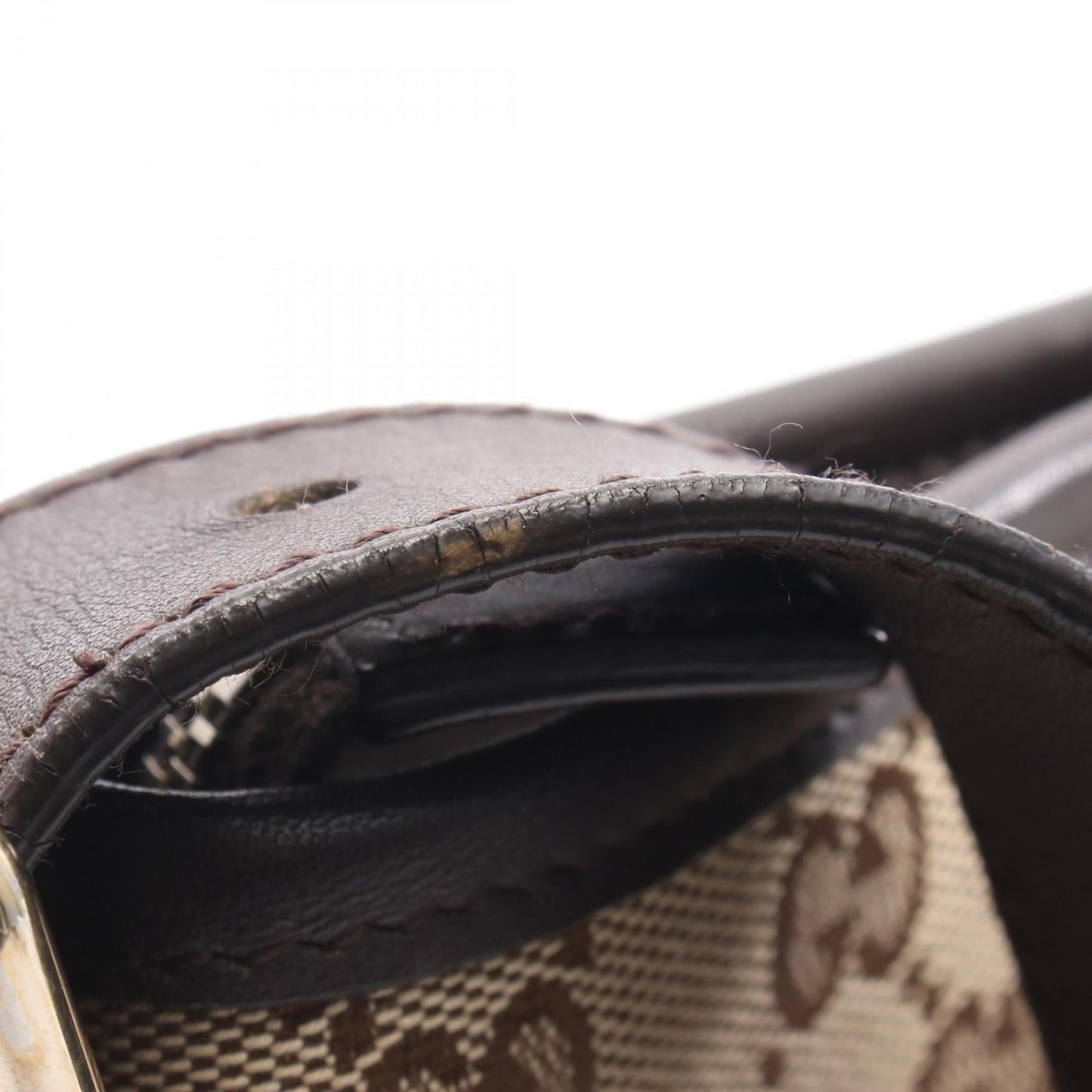 Gucci Beige Brown Gg Canvas Leather Shoulder Bag