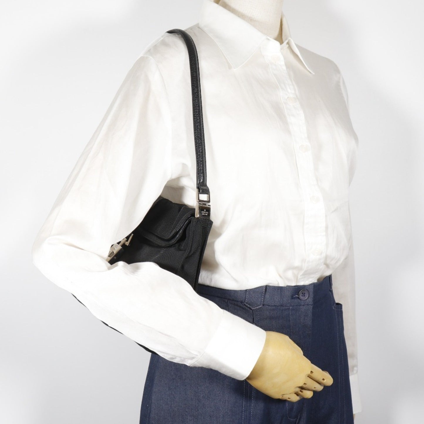 Gucci Black Nylon Canvas Shoulder Bag