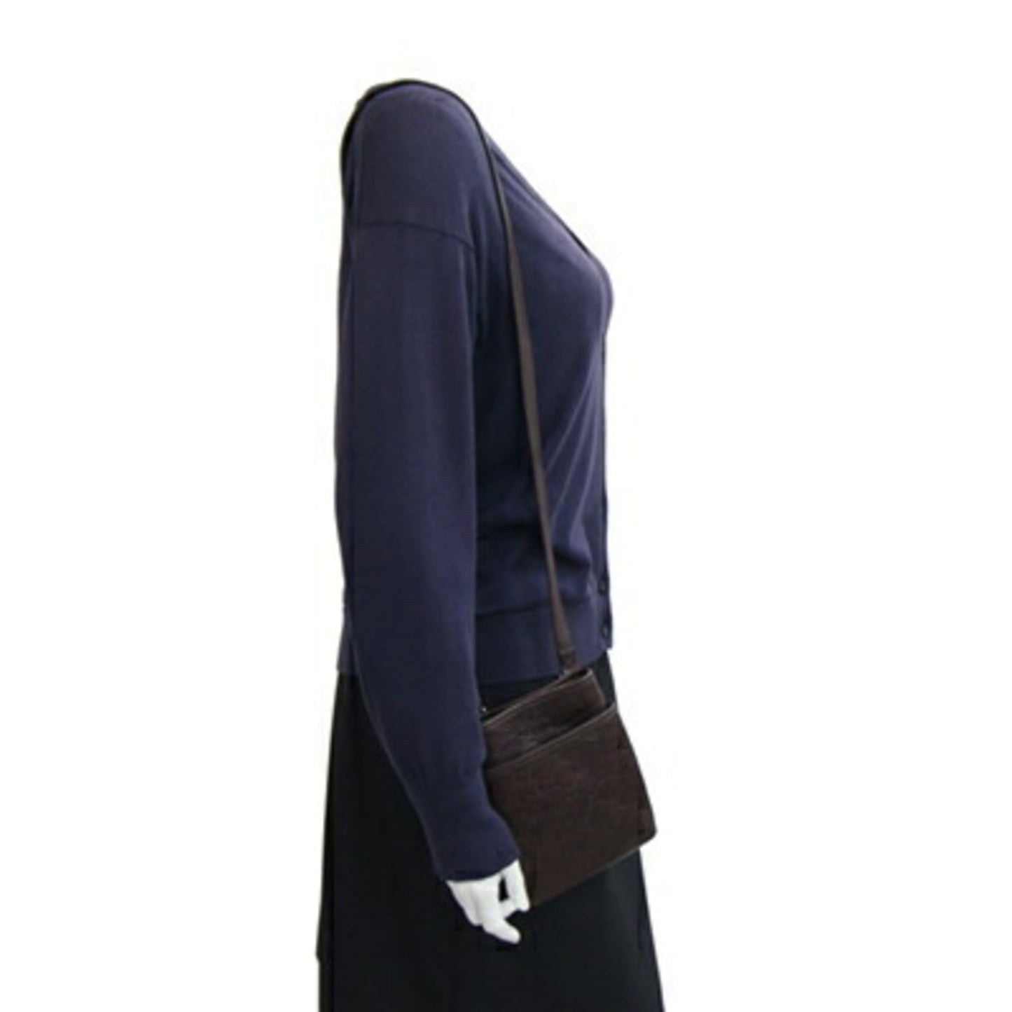 Gucci Dark Brown Leather Pochette Shoulder Bag