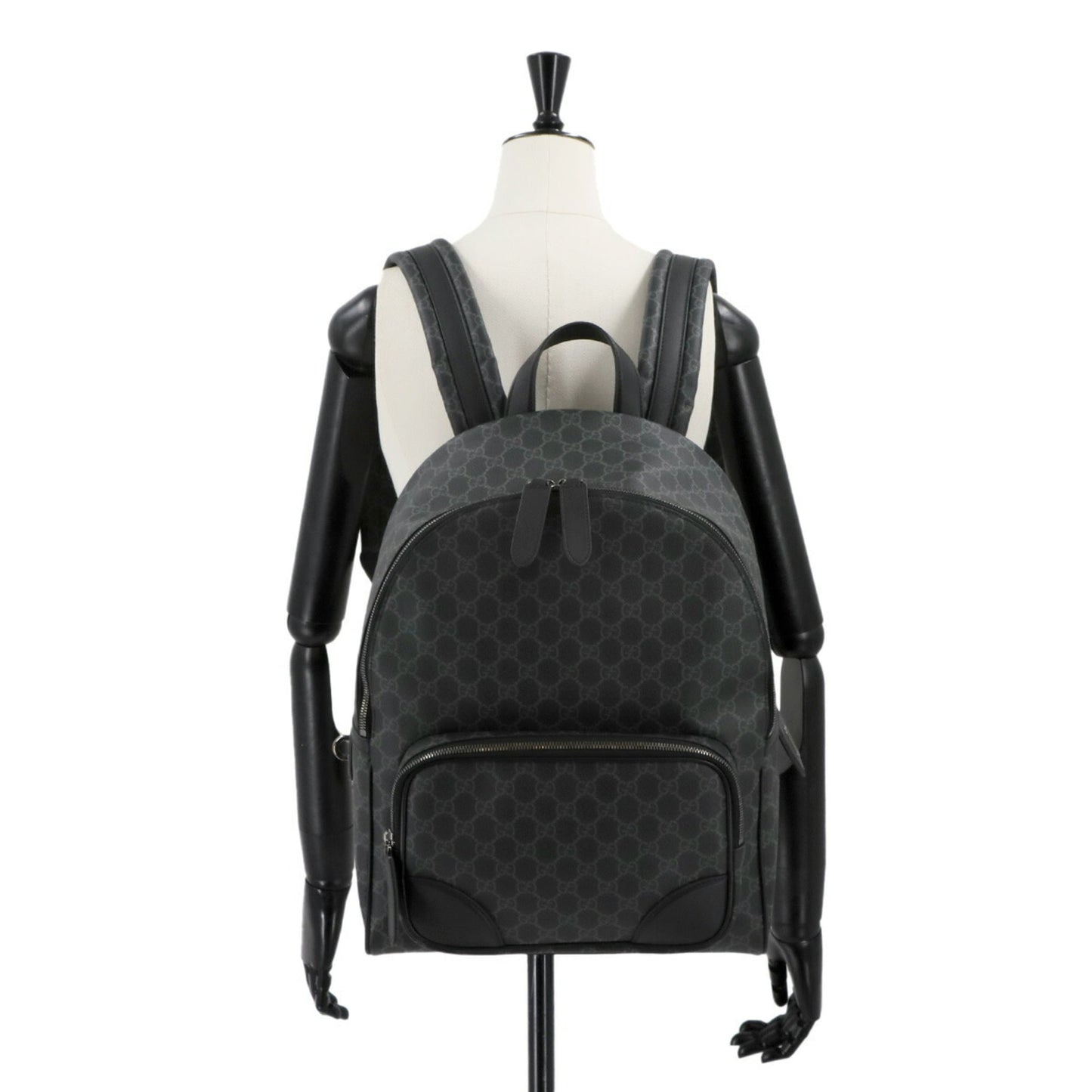 Gucci Black Fabric Leather Backpack