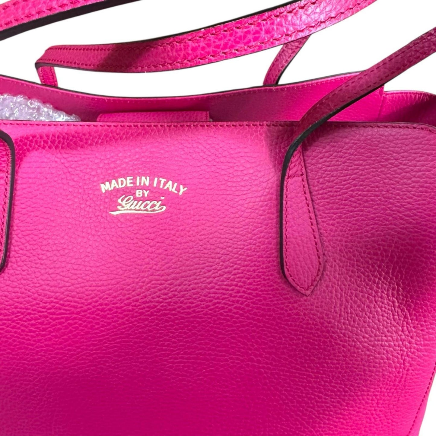 Gucci Gucci Swing Pink Leather Tote Bag