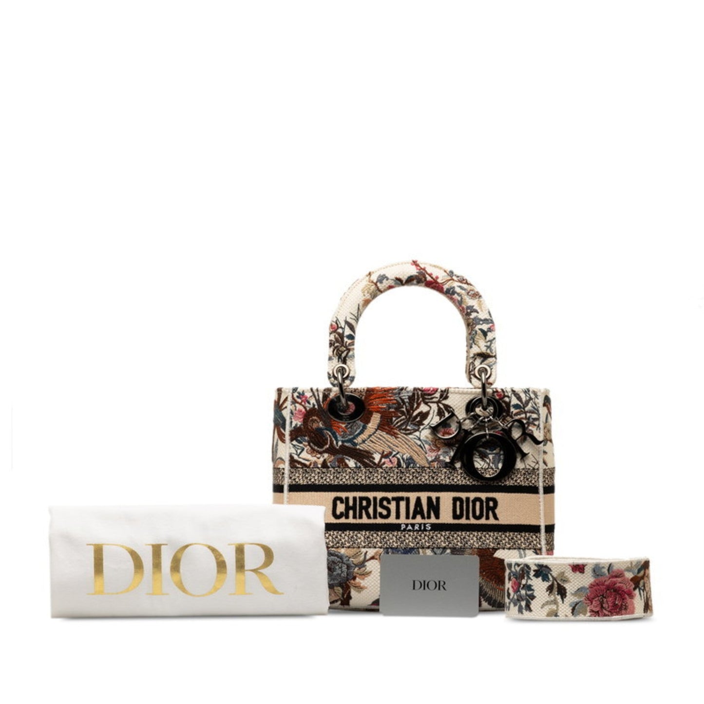 Dior Handbag Christian Multi-Color Shoulder Bag Canvas White Multicolor