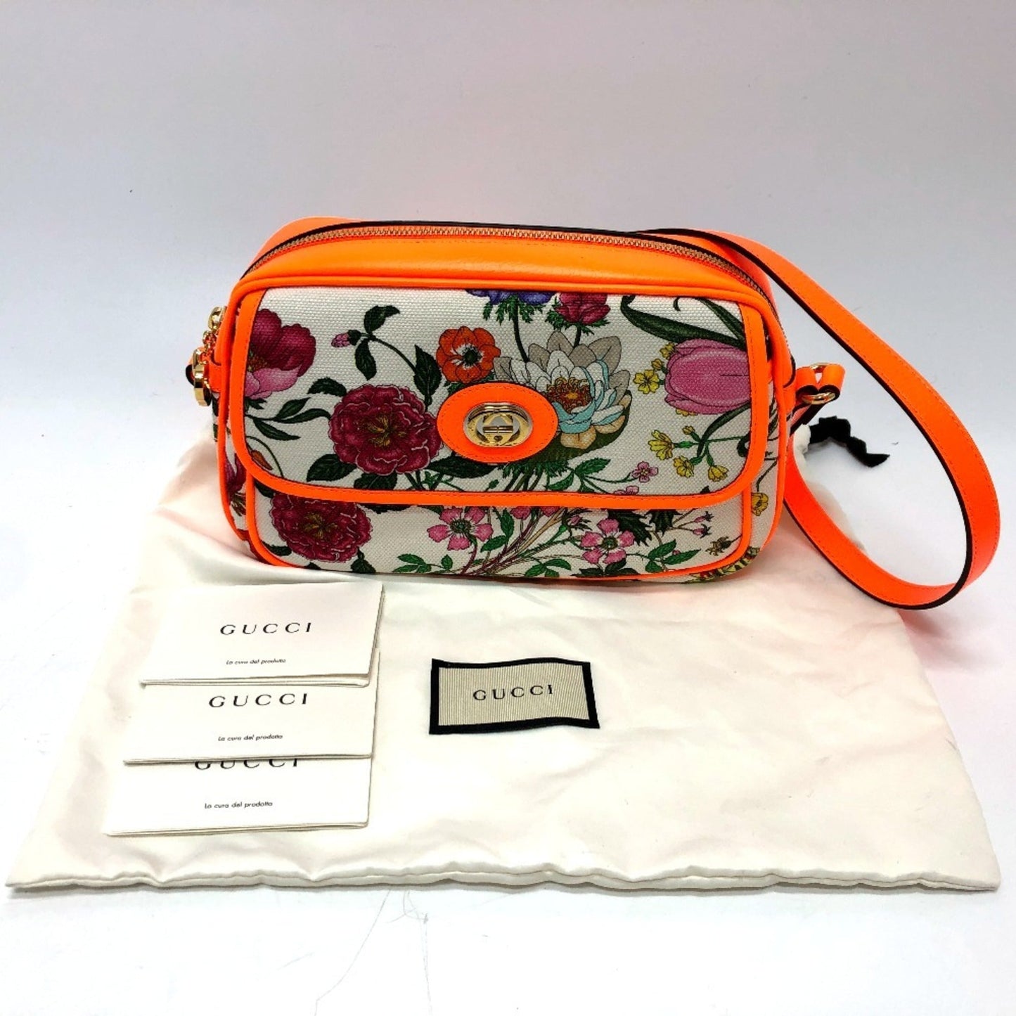 Gucci Multi-Color Canvas Leather Shoulder Bag