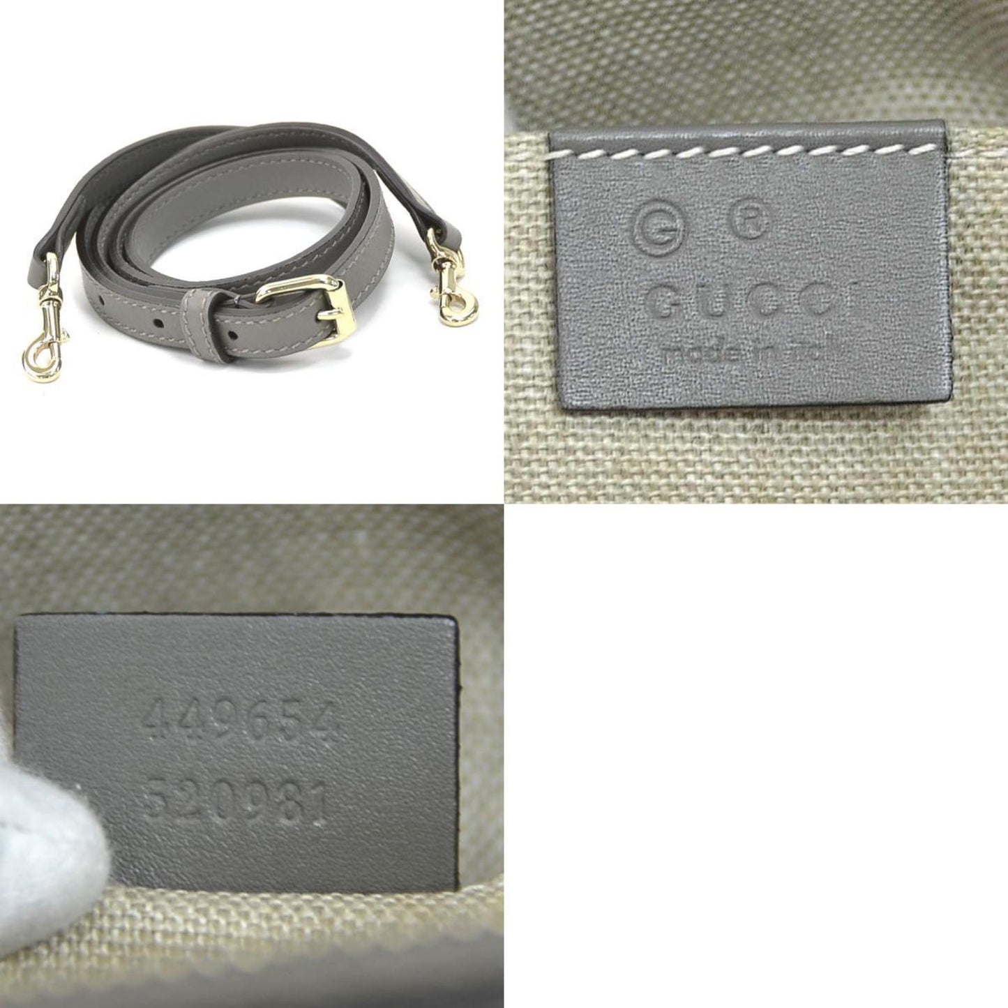 Gucci Gray Leather Handbag Shoulder Bag