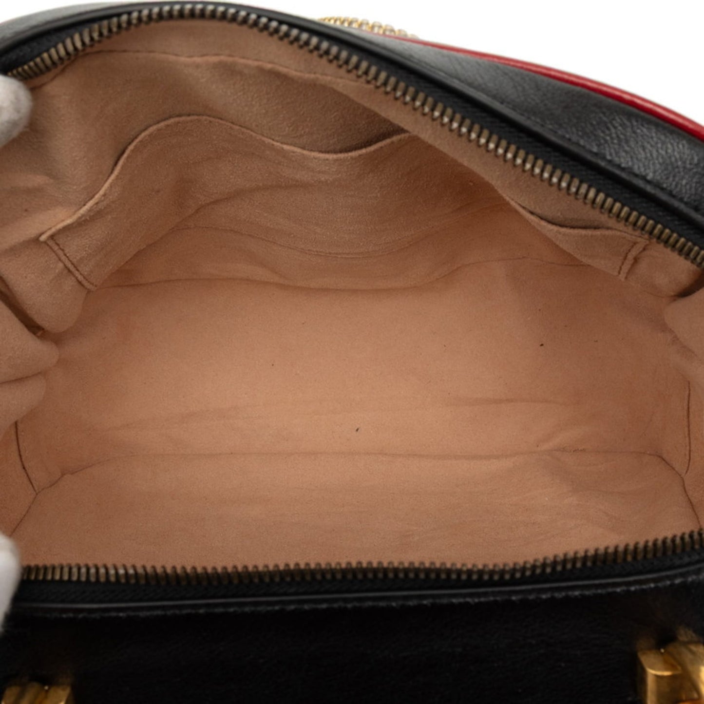 Gucci Black Red Color Leather Handbag Shoulder Bag