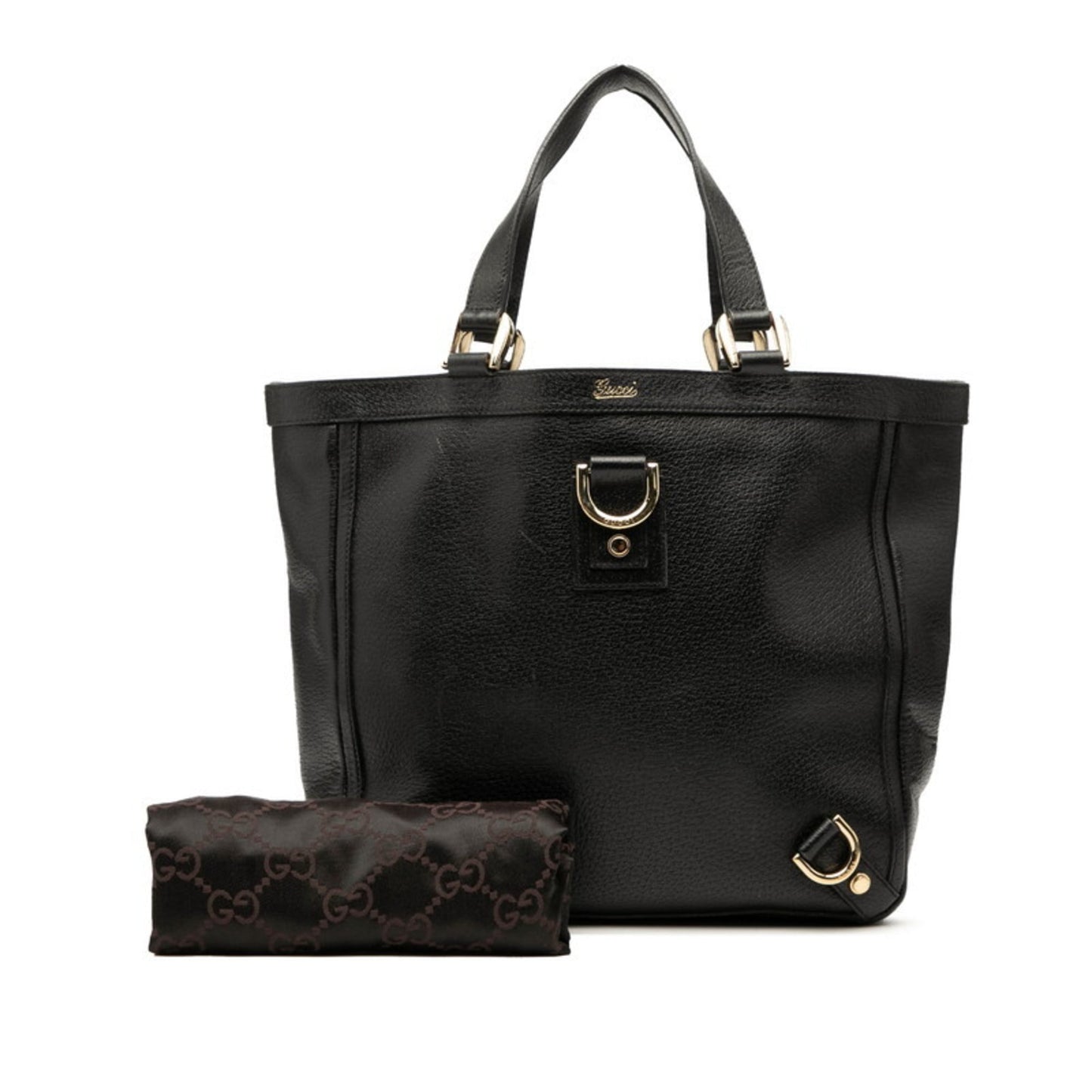 Gucci Black Leather Handbag Tote Bag